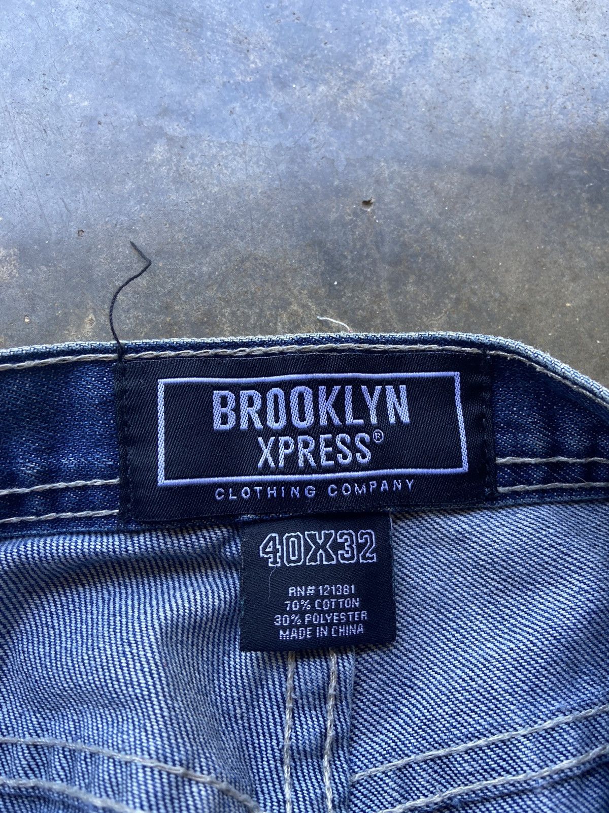 Brooklyn Xpress Crazy Vintage Baggy Y2K Affliction Distressed Blue Jeans USA Size US 40 / EU 56 - 4 Thumbnail