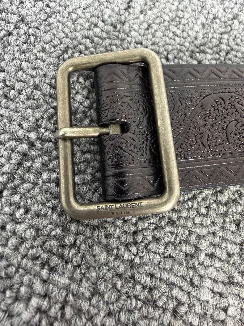Saint Laurent Paris Saint Laurent Paris Paisley carved long rectangular buckle Size ONE SIZE - 5 Thumbnail