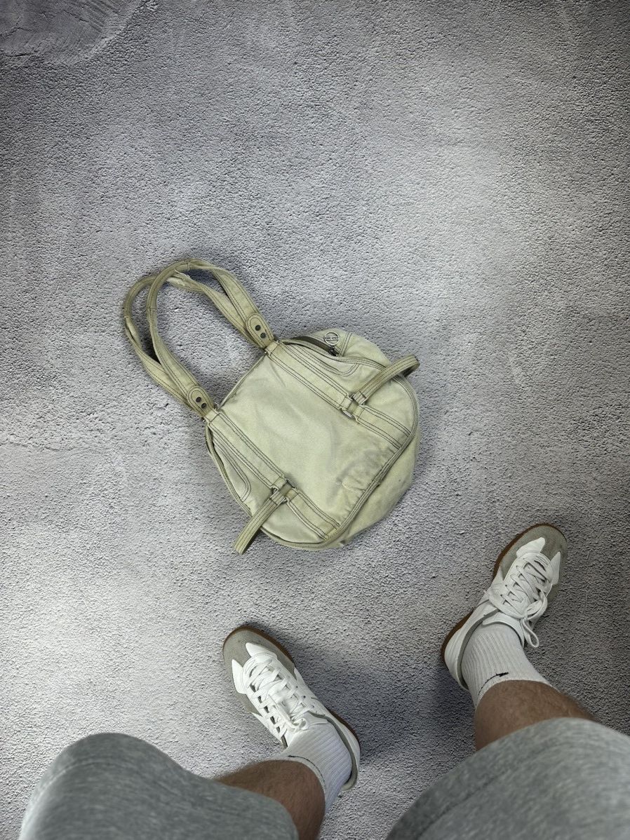 Diesel Diesel Round Canvas Tote “Still Brave” Y2K Bag Faded Japan Size ONE SIZE - 9 Thumbnail