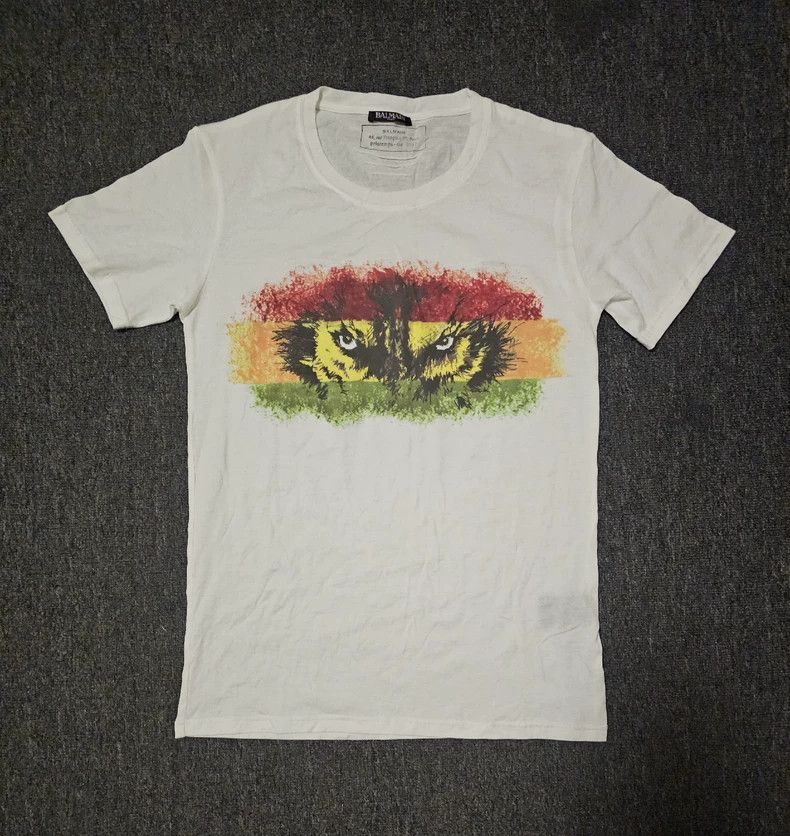 Balmain Balmain White Short Sleeve Graphic T-Shirt-yf Size US S / EU 44-46 / 1 - 1 Thumbnail