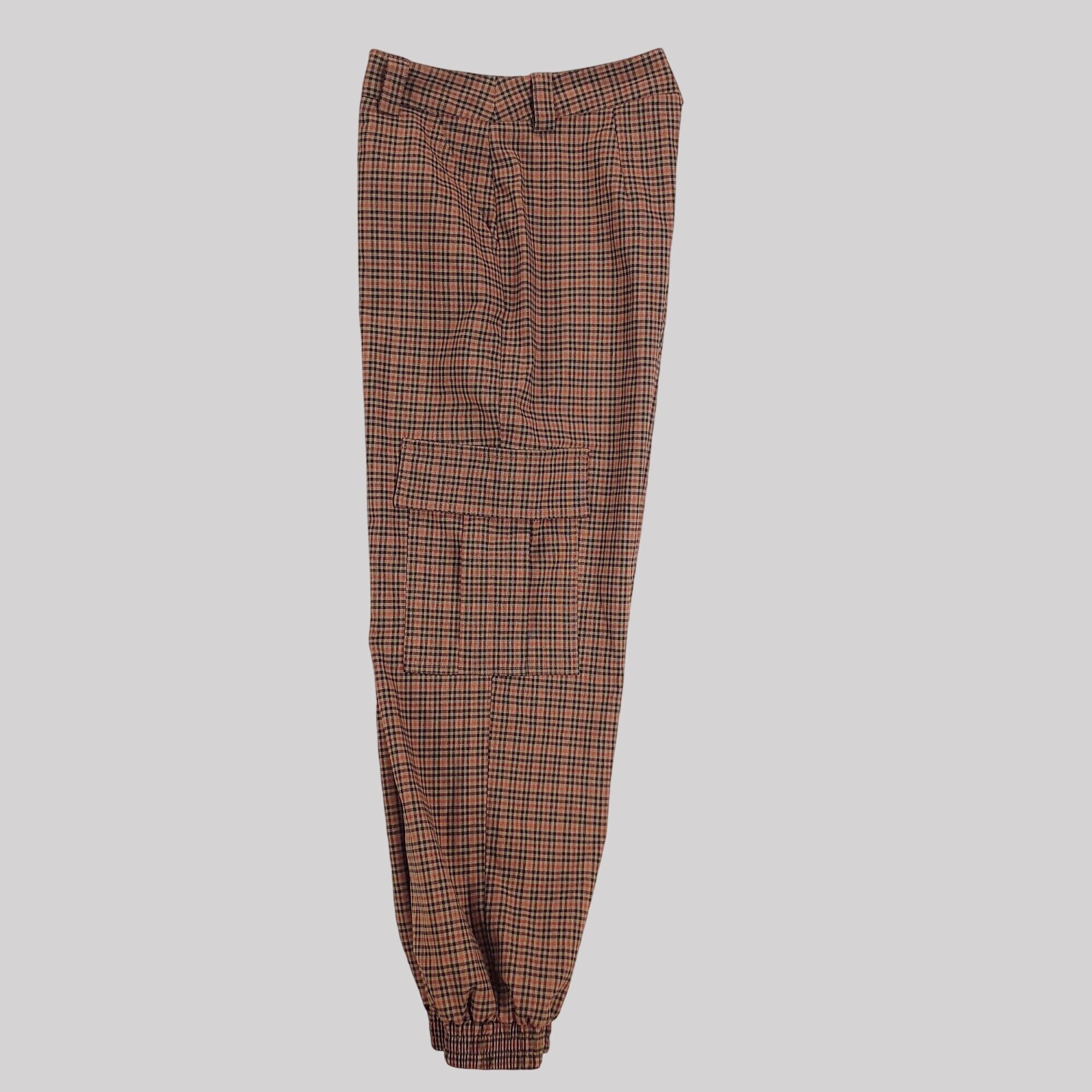 Urban Outfitters Urban Outfitters Brown/Tan Checkered Plaid Cargo Jogger Pant Size 28" / US 6 / IT 42 - 4 Thumbnail