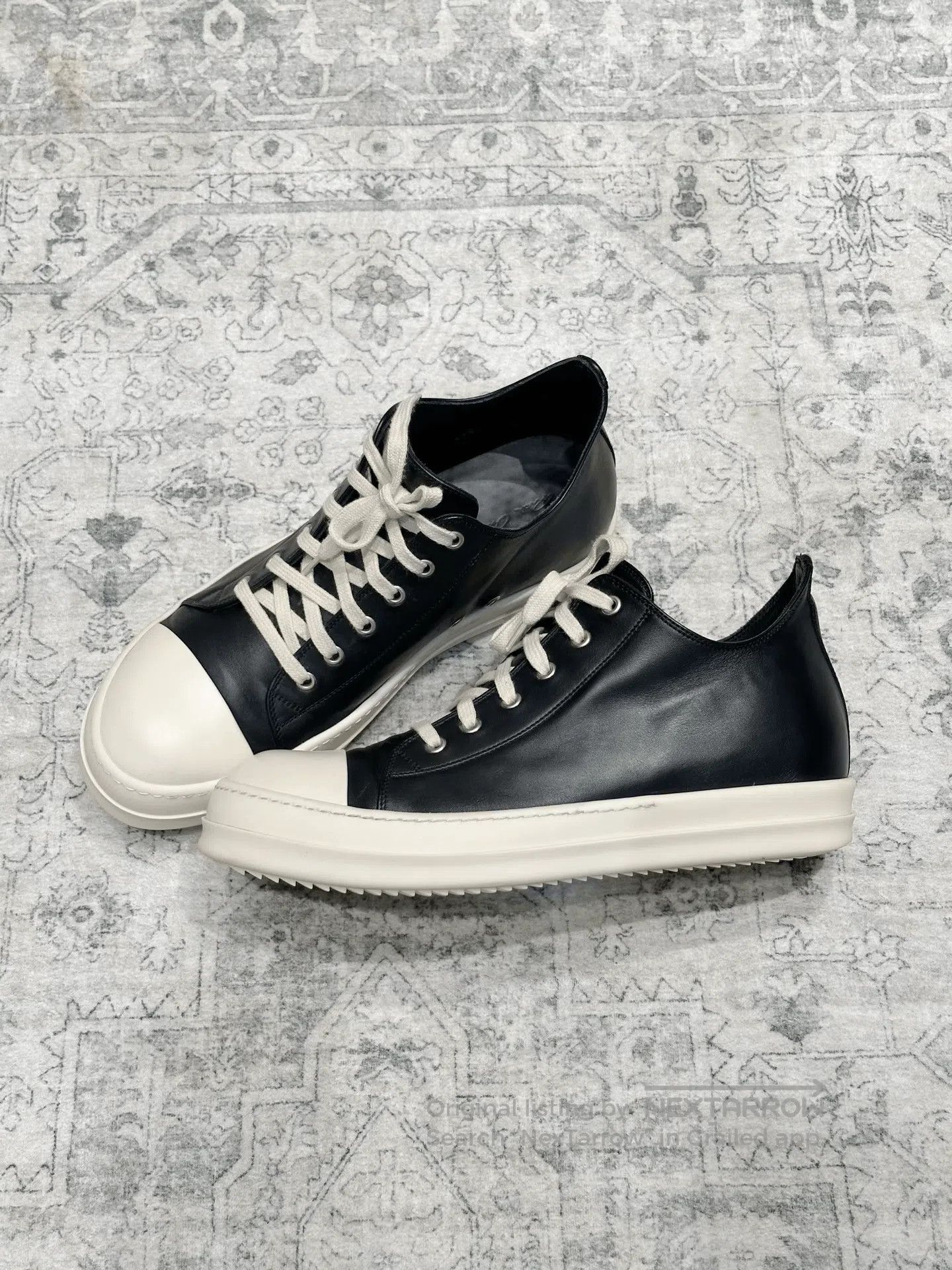 Rick Owens Rick Owens x Converse Leather Low-Top. Size US 10.5 / EU 43-44 - 3 Thumbnail