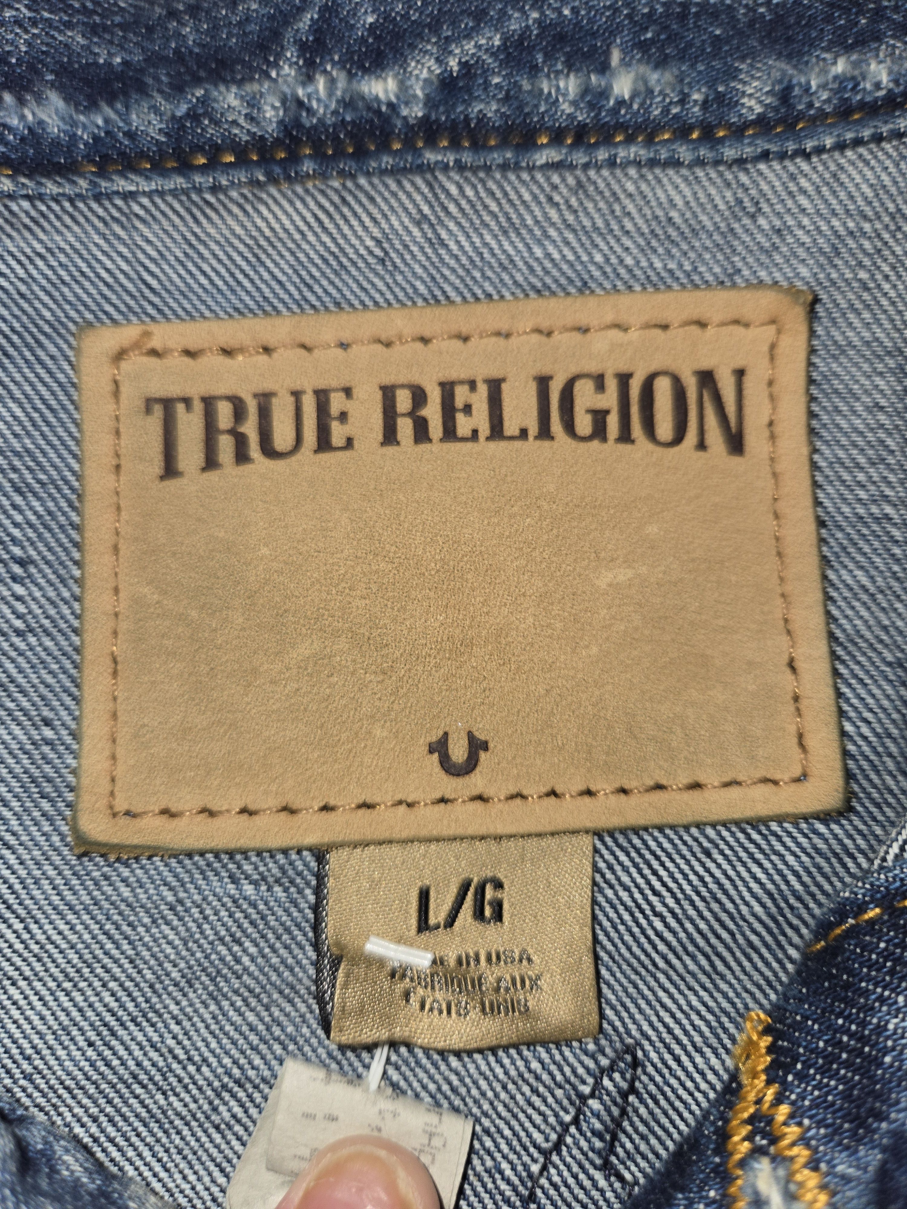 True Religion ONE OF A KIND! MENS TRUE RELIGION PATCHWORK DENIM JACKET Size US L / EU 52-54 / 3 - 2 Thumbnail
