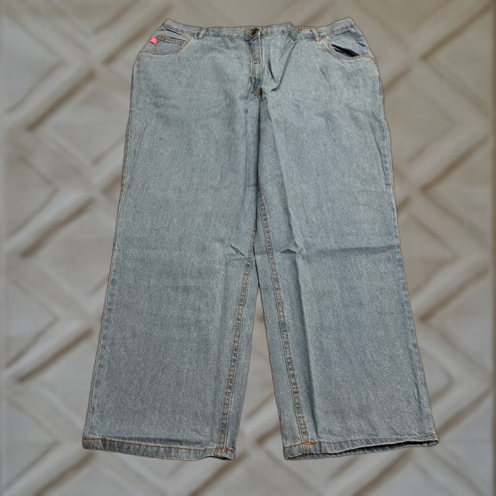 Vintage Woman Within Jeans 24WP 42x28 Blue Elastic Waist Casual Classic Denim Womens Size 42" / US 20 - 1 Thumbnail