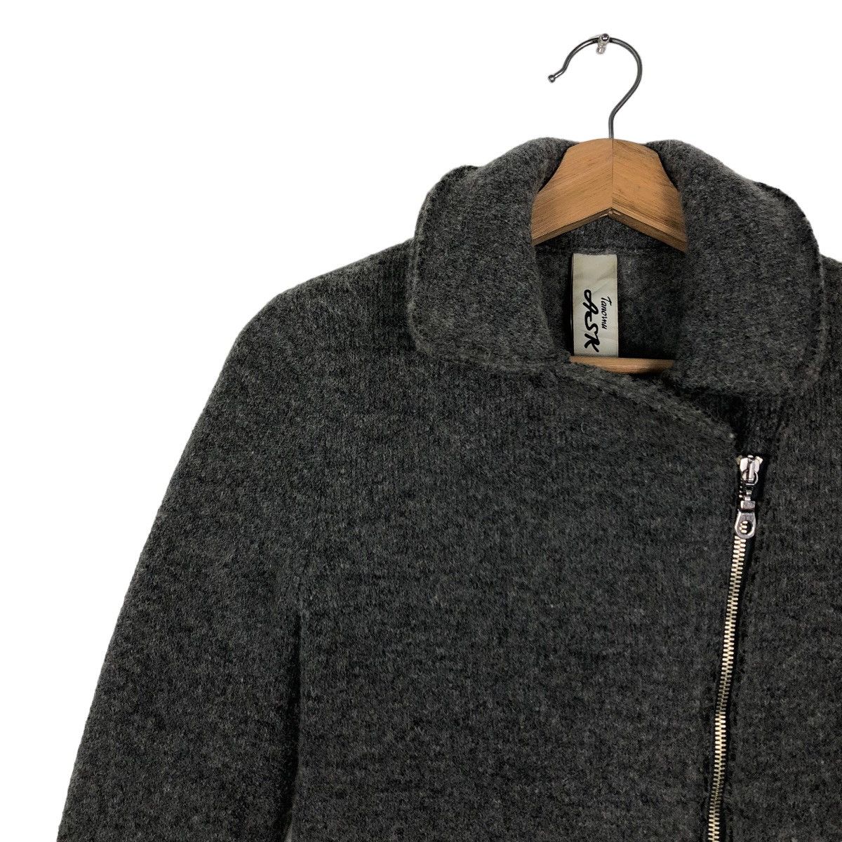 Japanese Brand 🔥Rare Asymmetric Biker Zipper Jacket Wool Ask Me Italy Made Size US S / EU 44-46 / 1 - 6 Thumbnail