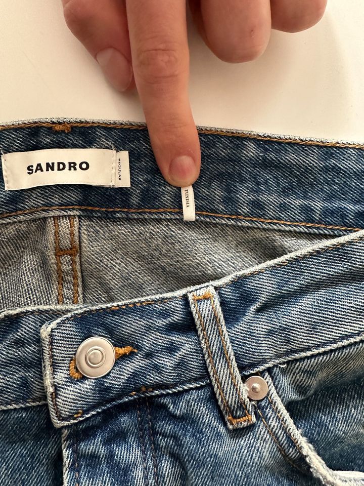 Sandro Sandro Paris Faded Straight-Leg Organic Cotton Mens Jeans Size US 31 - 5 Thumbnail