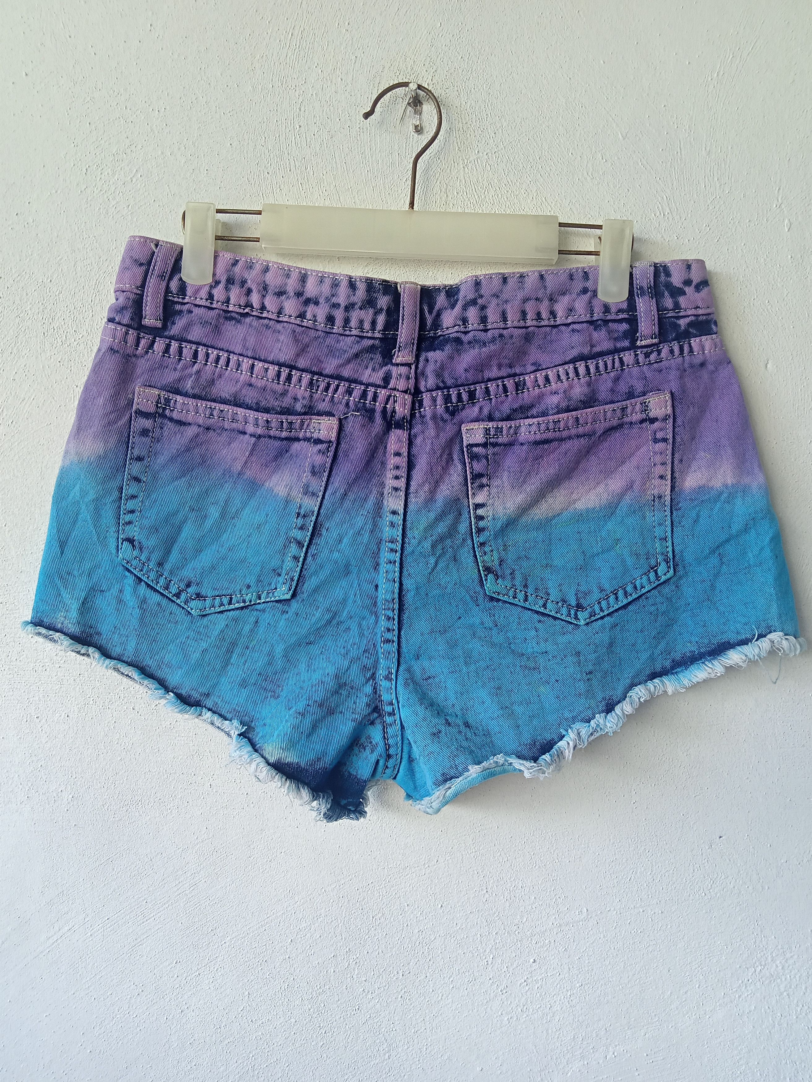 Japanese Brand Japanese Studbutton Tie Dye Short Denim size 30 Size 30" / US 8 / IT 44 - 4 Thumbnail
