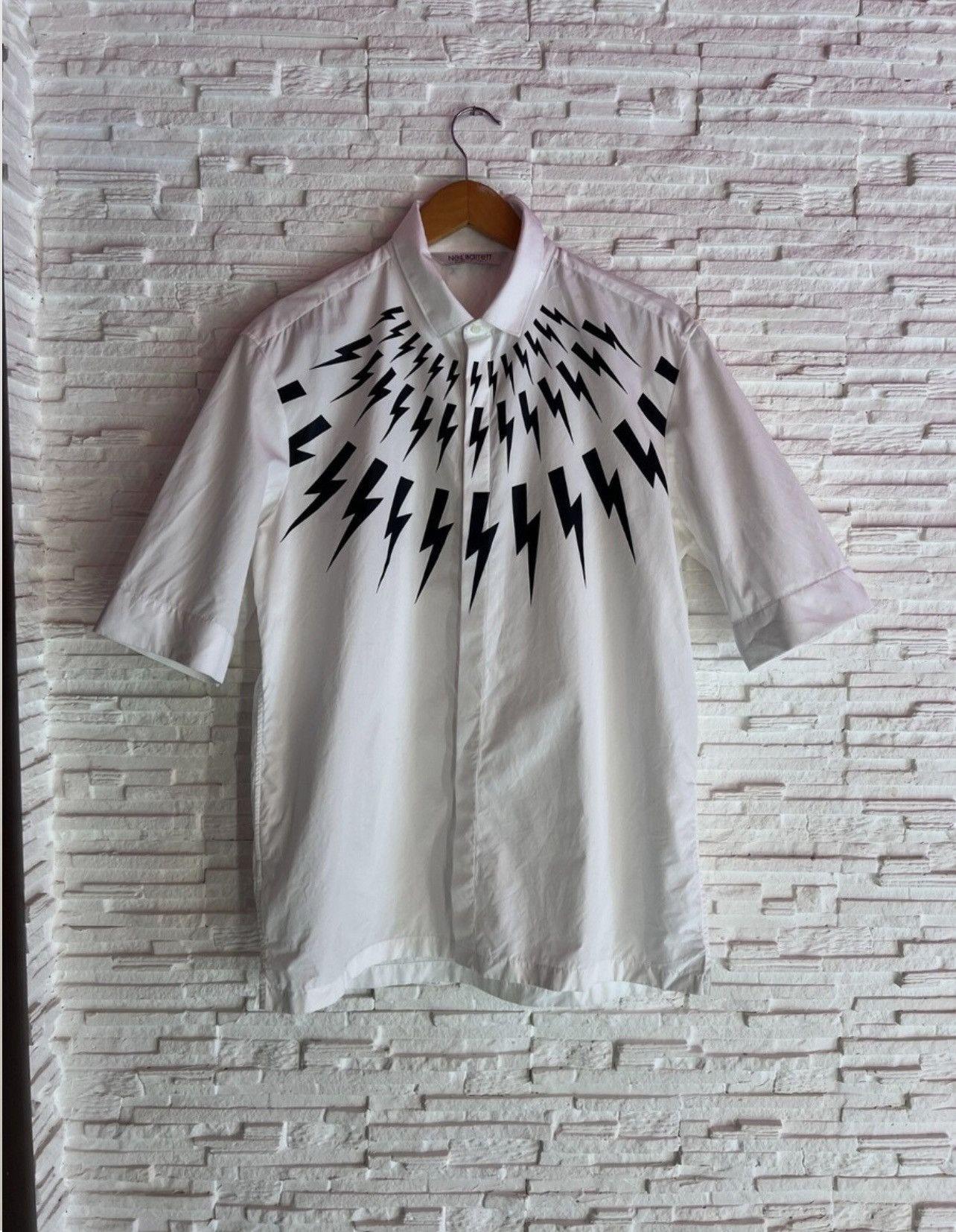 Neil Barrett Neil Barrett Lightning Logo Oversized Shirt – Size S Size US S / EU 44-46 / 1 - 4 Thumbnail