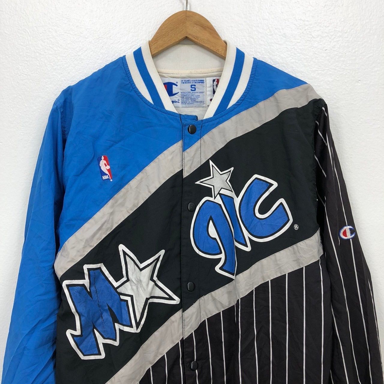 image of Vintage 96-1997's Champion Orlando Magic Jacket Br in Black Blue, Men's (Size Small)