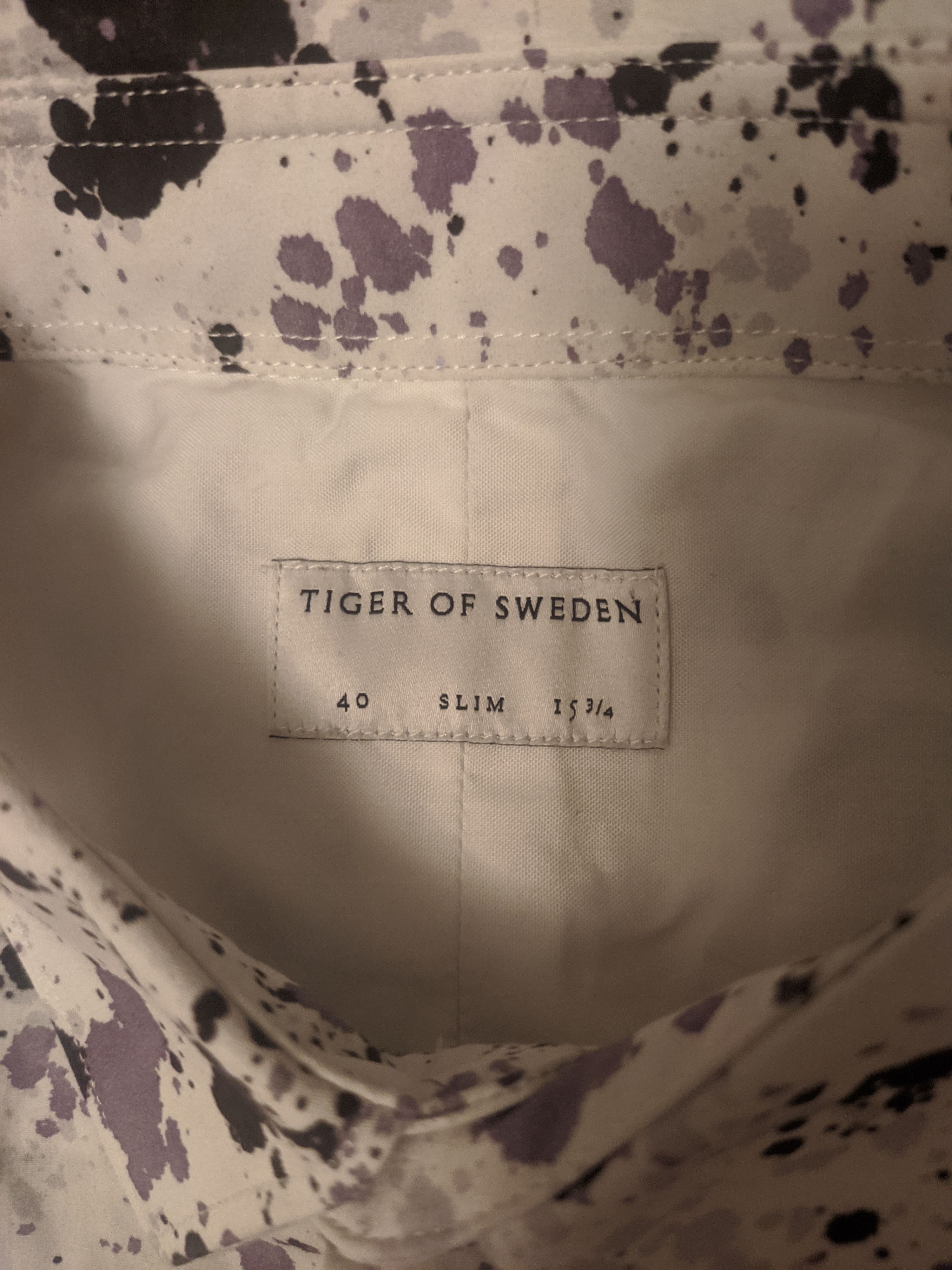 Tiger of Sweden Tiger of Sweden Farrell 4 Slim Fit Printed Shirt White Size US M / EU 48-50 / 2 - 8 Thumbnail