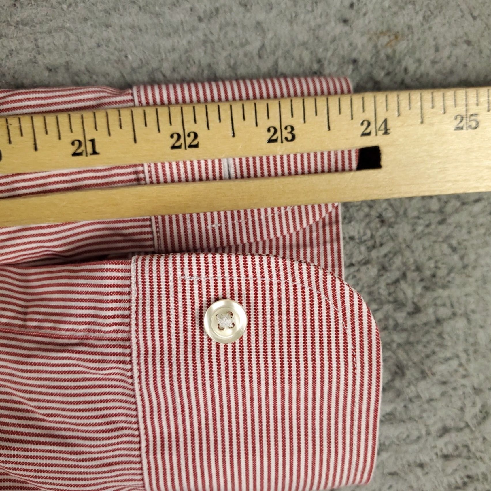 Brooks Brothers Brooks Brothers Shirt Men's 16.5 Red Striped Madison Dress Long Sleeve Button-Down Non-Iron Cotton Mens Shirt Size 42R - 6 Thumbnail