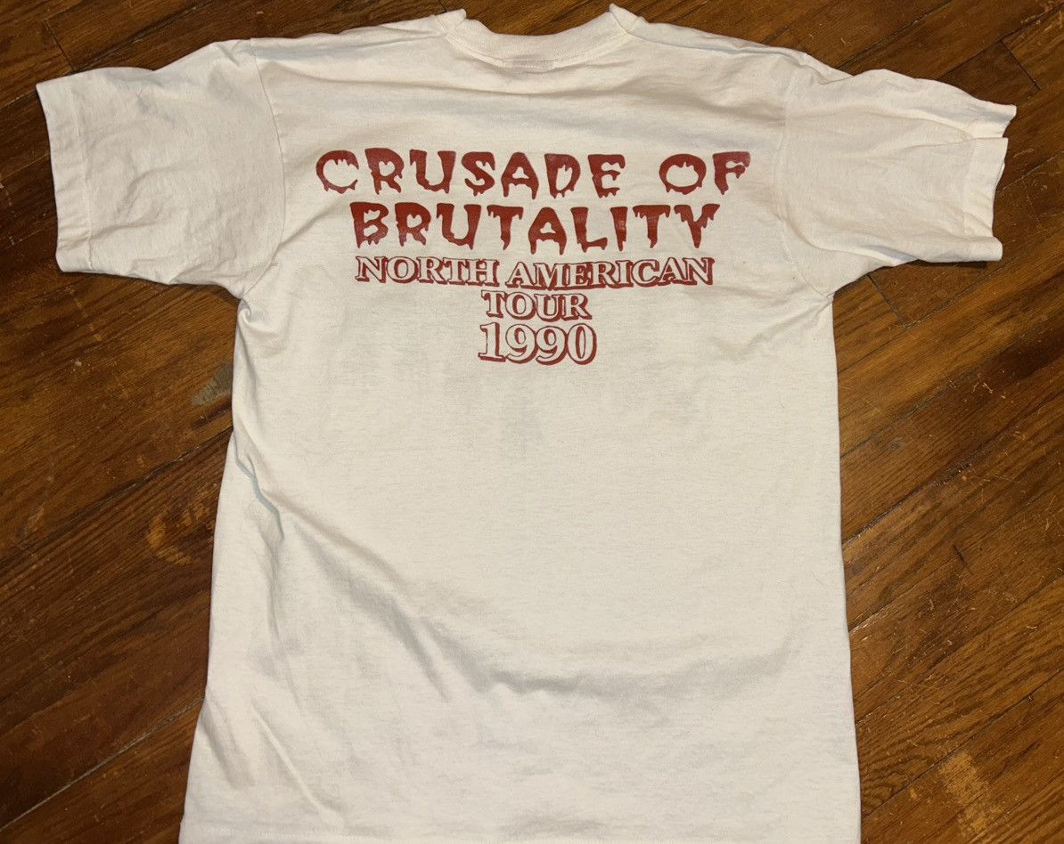 Band Tees Vintage Death "Crusade Of Brutality" Tour T-Shirt 1990 (L) Size US L / EU 52-54 / 3 - 4 Thumbnail