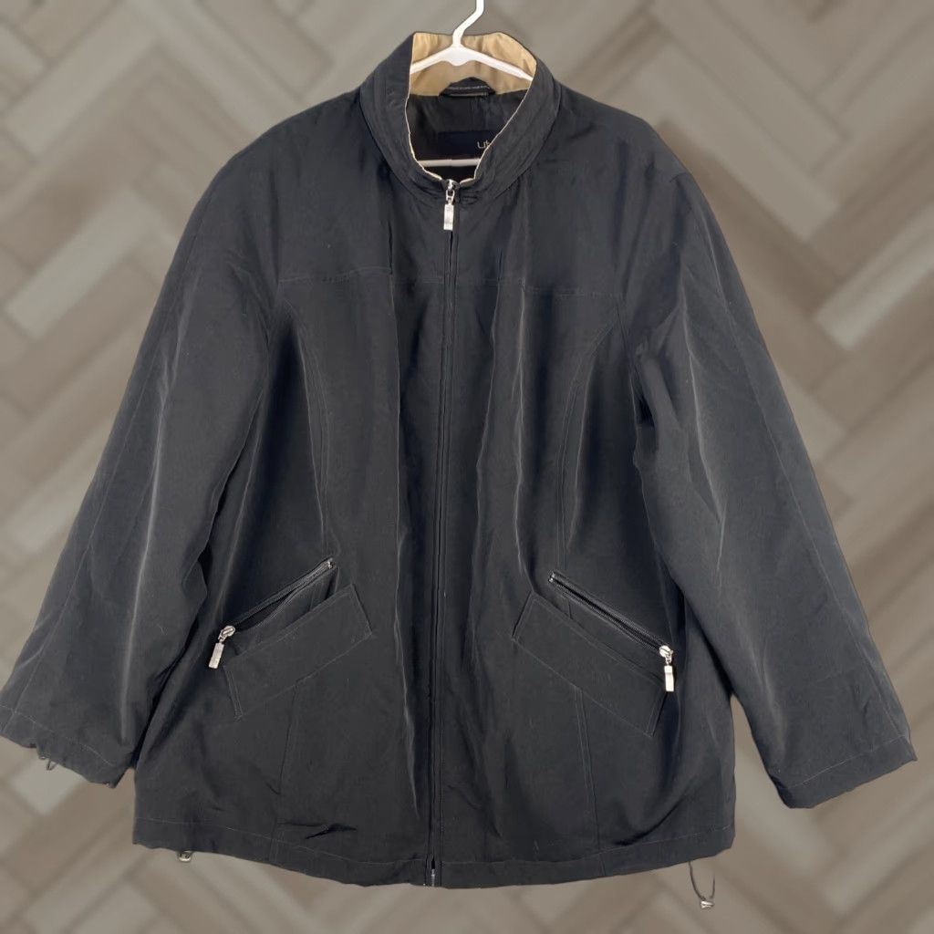 Vintage UTEX Woman's Full Zip Up Jacket Coat Size 2X Black Long Sleeves 47-2 Size XXL / US 16-18 / IT 52-54 - 1 Thumbnail