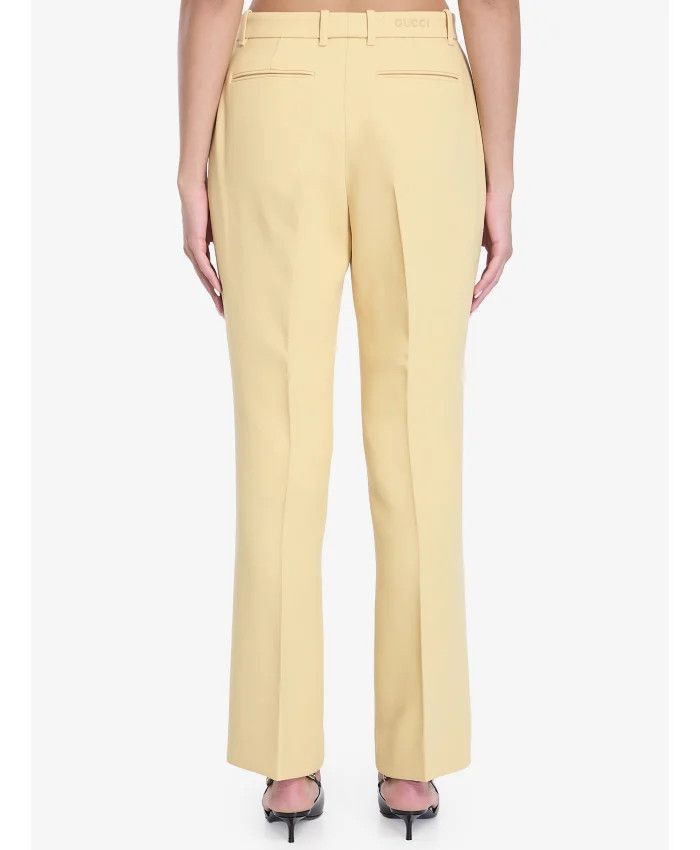 Gucci o1la5ras0526 Light Wool Crêpe Pants in Yellow Size 28" / US 6 / IT 42 - 3 Thumbnail