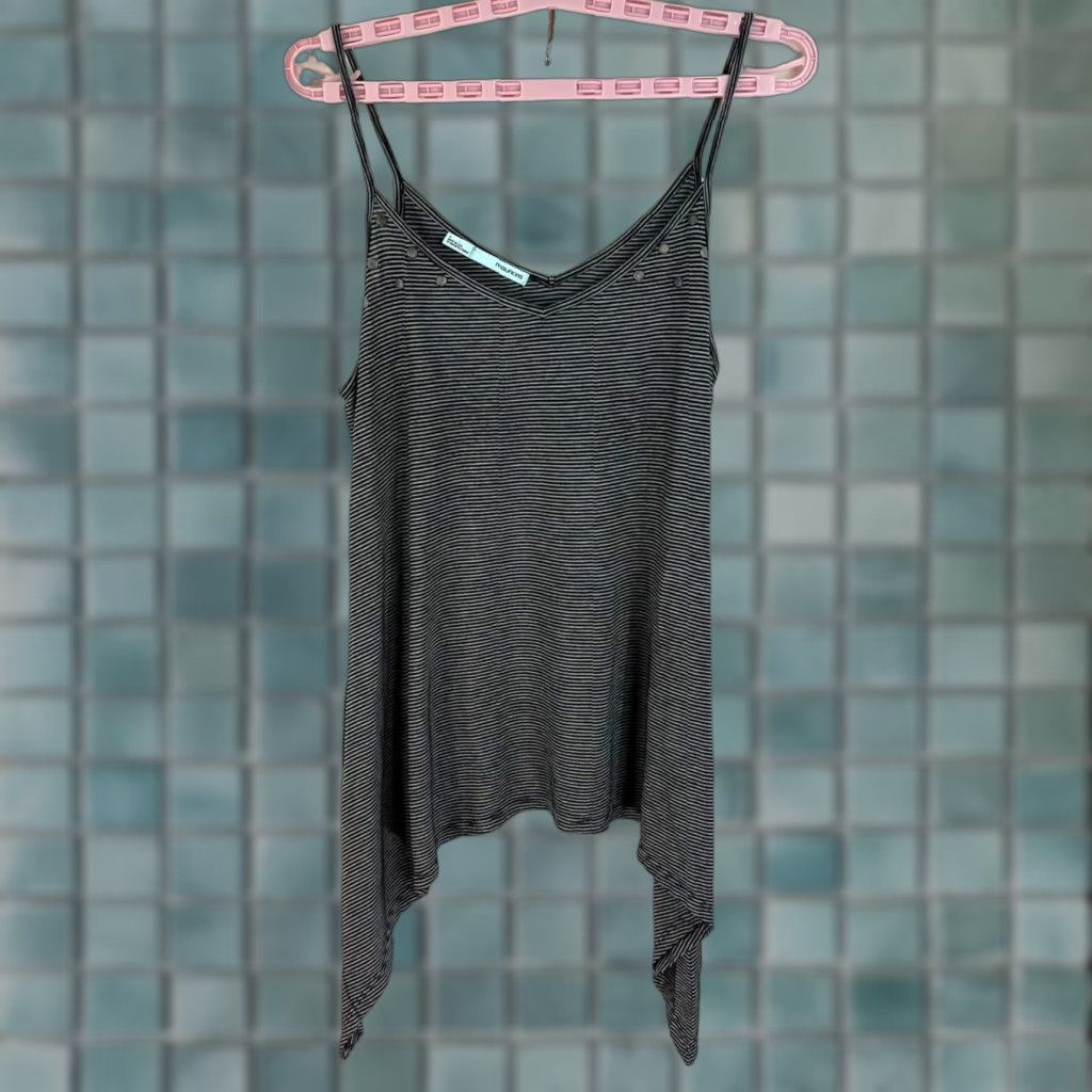 Vintage Maurices Tank Top Striped Studded Womens Size L Gray Size L / US 10 / IT 46 - 1 Thumbnail