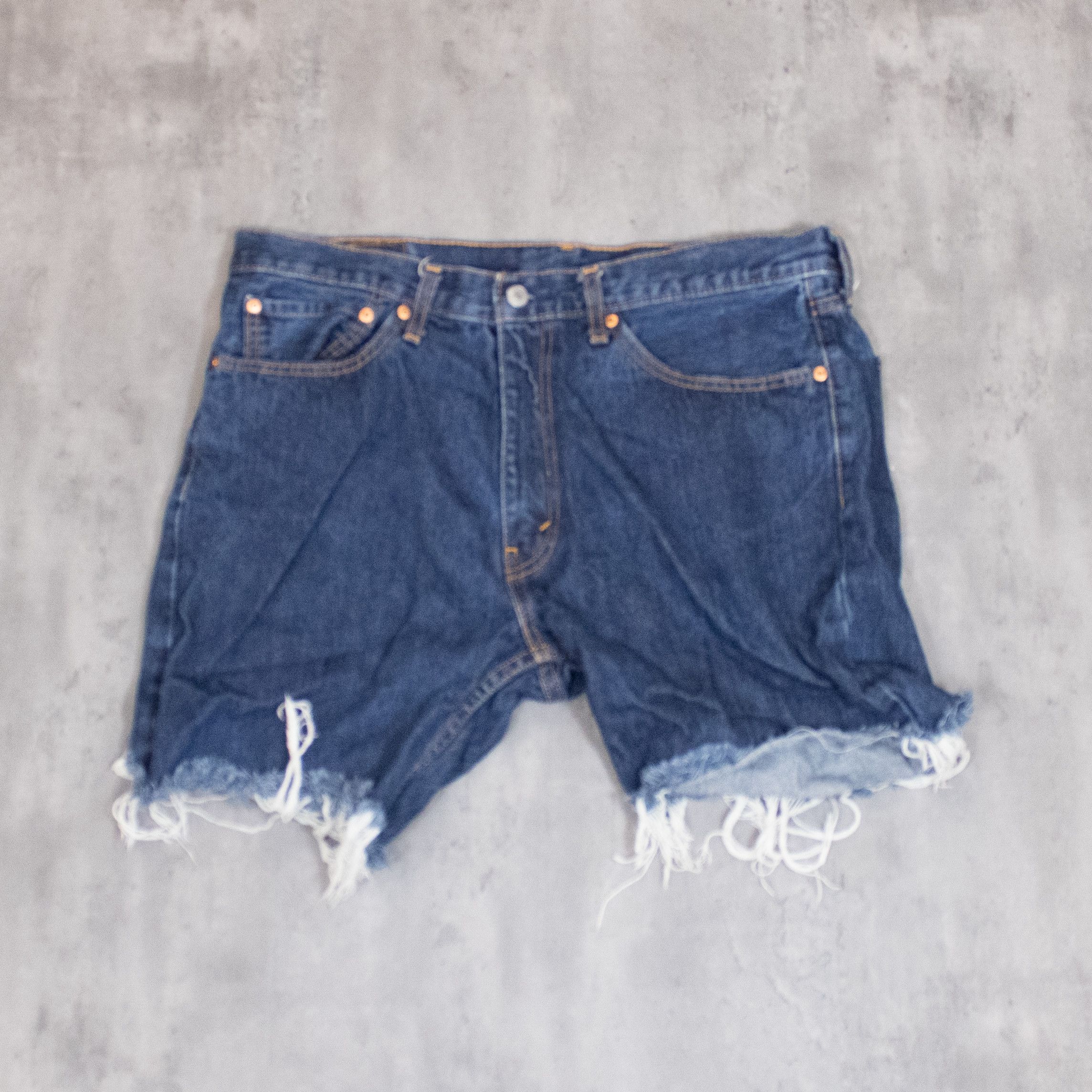 Levi's Levis Cut Off Baggy Indigo Distressed Jorts Shorts Size US 36 / EU 52 - 5 Thumbnail