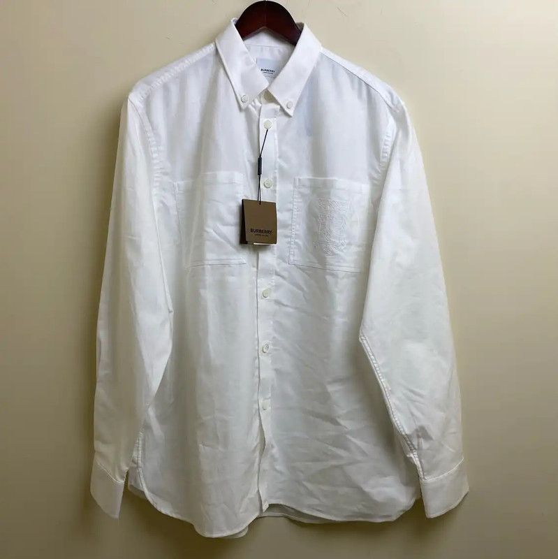 Burberry Burberry White Cotton Men's Shirt Size US L / EU 52-54 / 3 - 1 Thumbnail