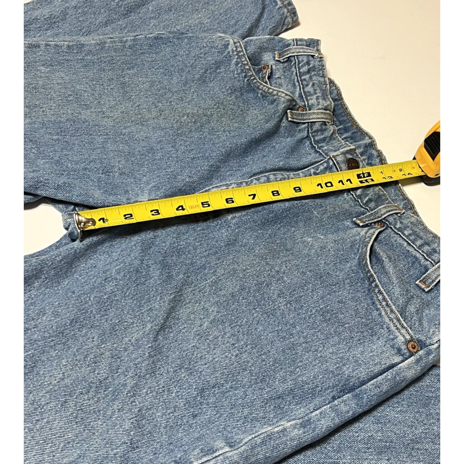 Levi's VINTAGE Levi's 505 Orange Tab Jeans Mens Tag 36x30 Measure 34x29 Stained Denim Blue 90s Mens Regular 34x29 Jeans Size US 34 / EU 50 - 4 Thumbnail