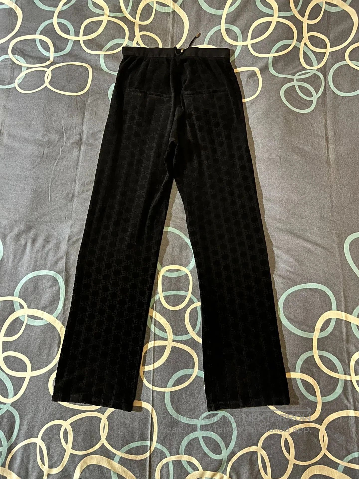 Balmain Balmain Velvet Embossed Wide-Leg Pants. Size 31" - 4 Thumbnail