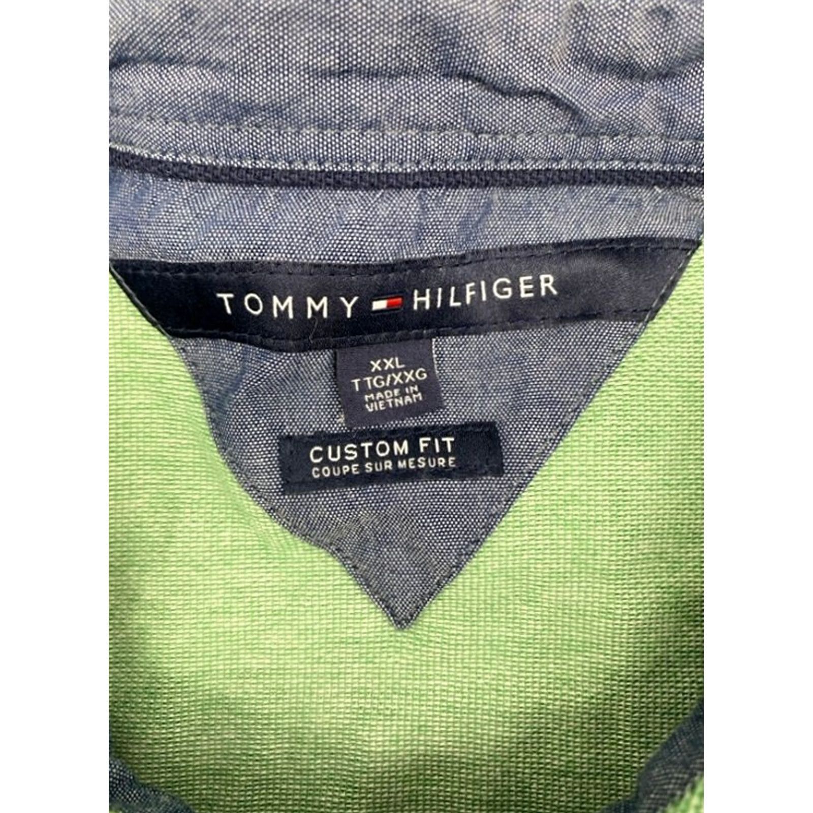 Tommy Hilfiger Tommy Hilfiger Polo Shirt Men's 2XL Short Sleeve Green White Striped Cotton Polo Shirt Mens 2XL Green White Striped Cotton Capable of Short Sleeve Size US XXL / EU 58 / 5 - 3 Thumbnail