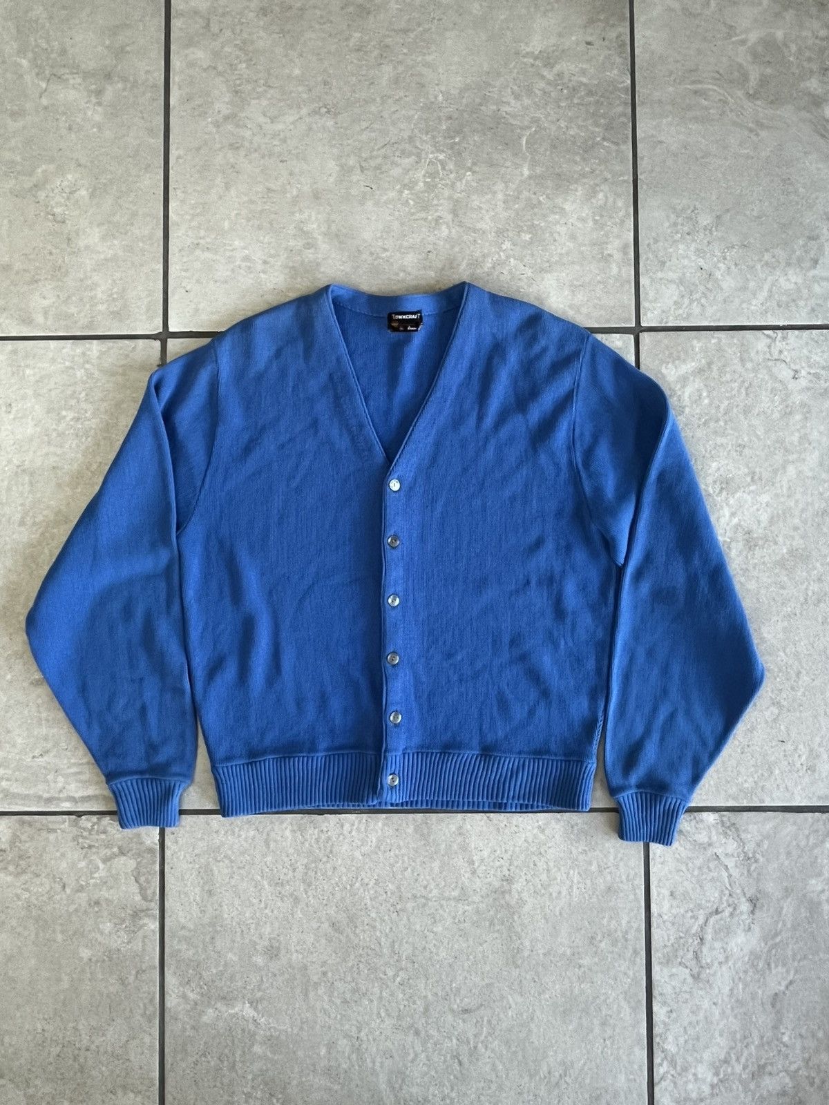 Vintage TownCraft Cardigan – Blue – Excellent Condition