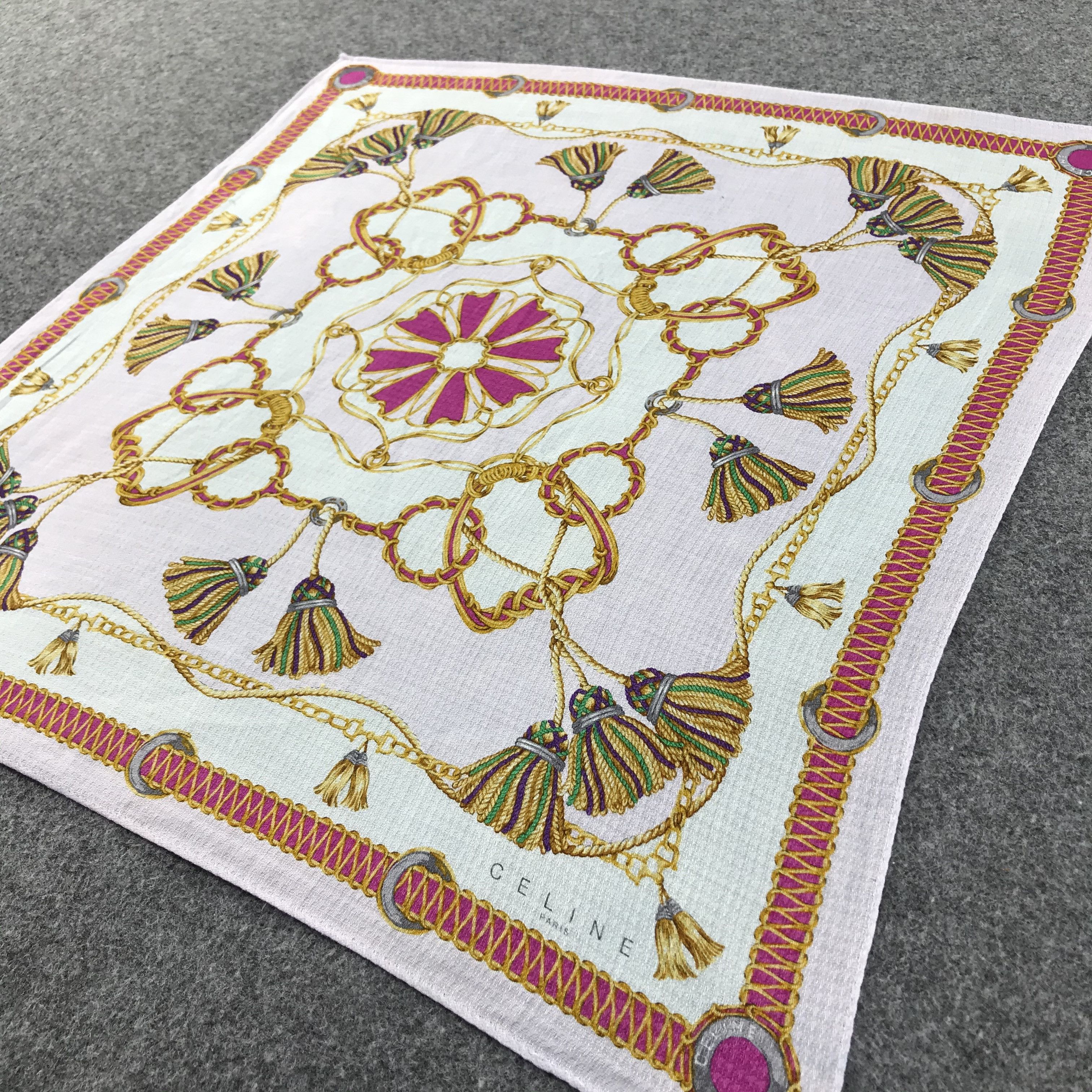 Vintage Celine Handkerchief Neckerchief Bandana H297 Size ONE SIZE - 5 Thumbnail