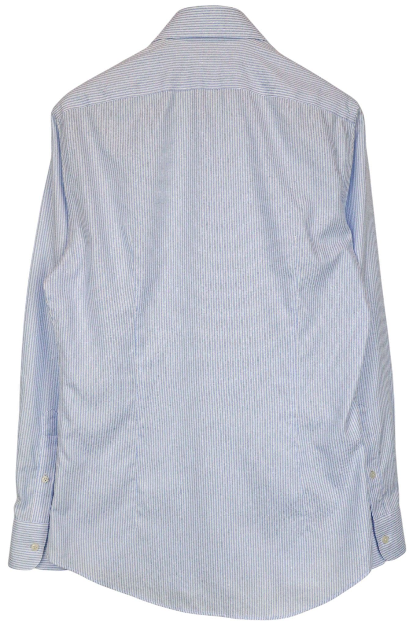 Suitsupply 40/15 3/4 Extra Slim Blue Cotton Stripe Shirt 79184 Size 40R - 8 Thumbnail
