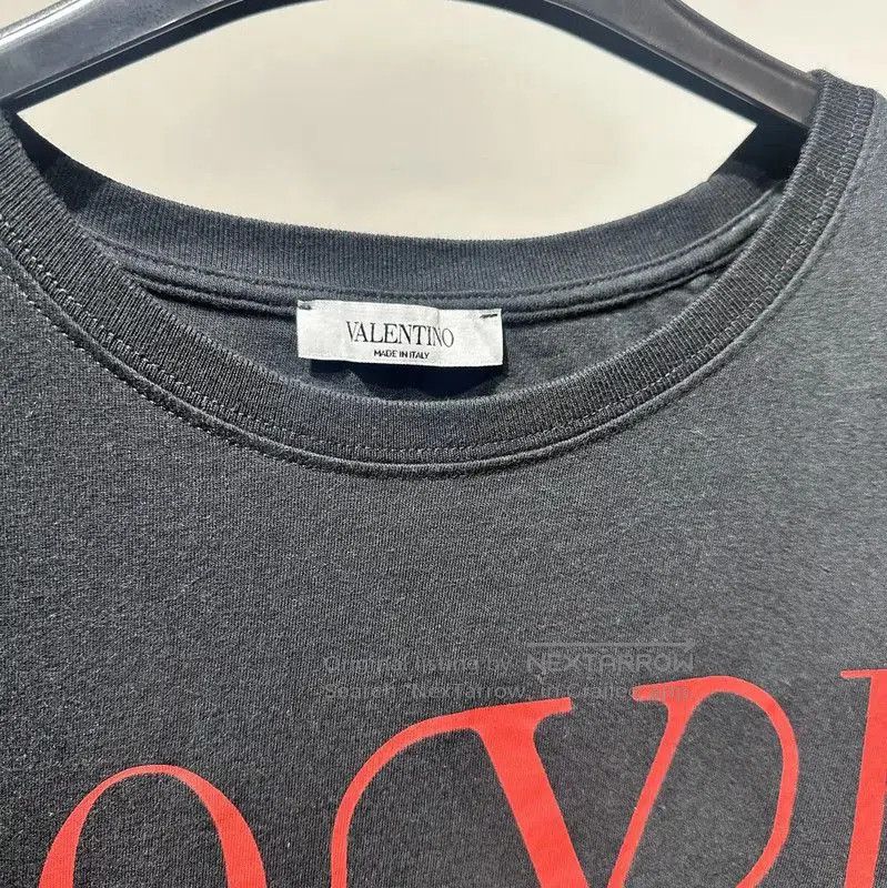 Valentino Valentino Black Cotton T-Shirt with Red Logo . Size M / US 6-8 / IT 42-44 - 4 Thumbnail