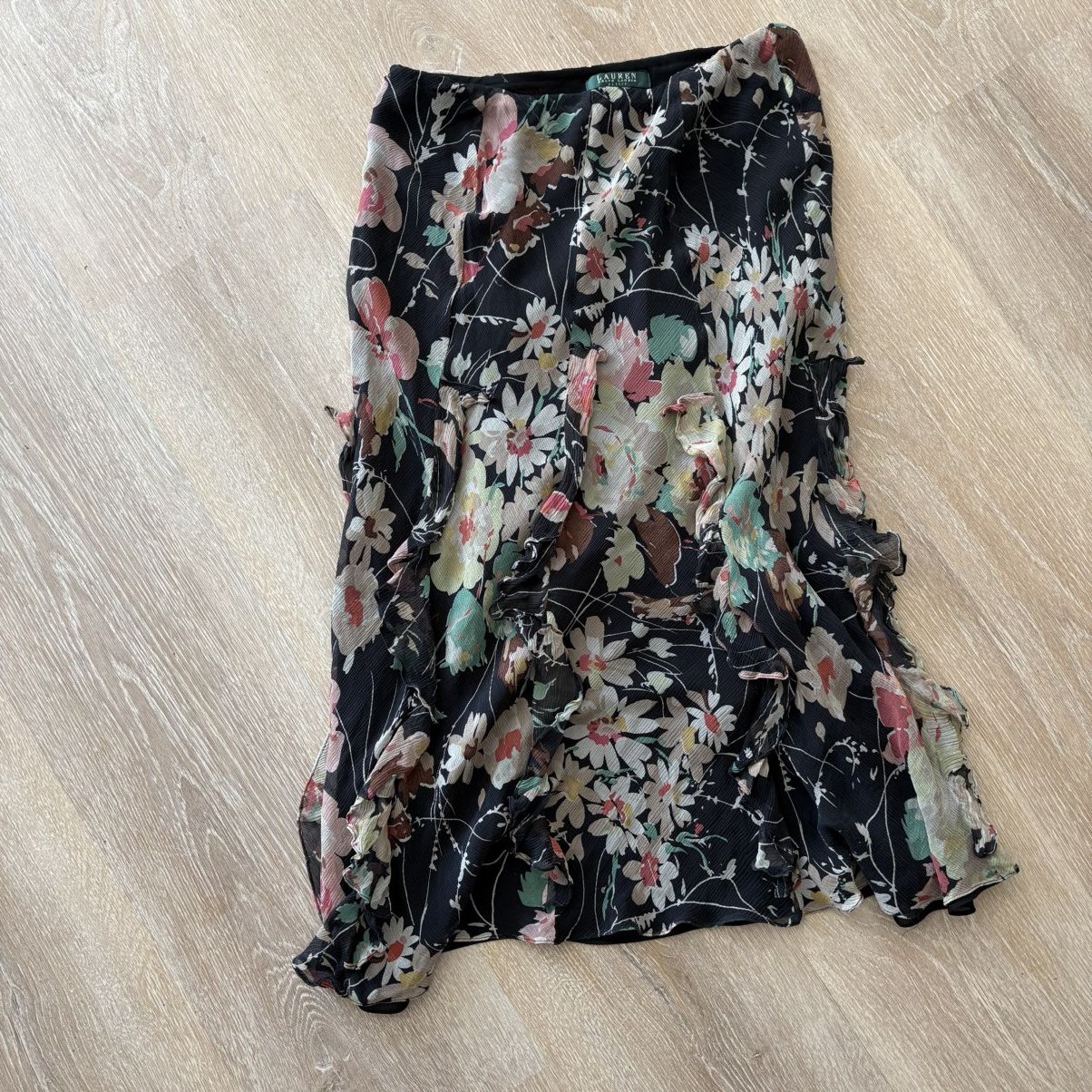 Lauren Ralph Lauren Floral Midi Skirt Size 27" / US 4 / IT 40 - 2 Thumbnail