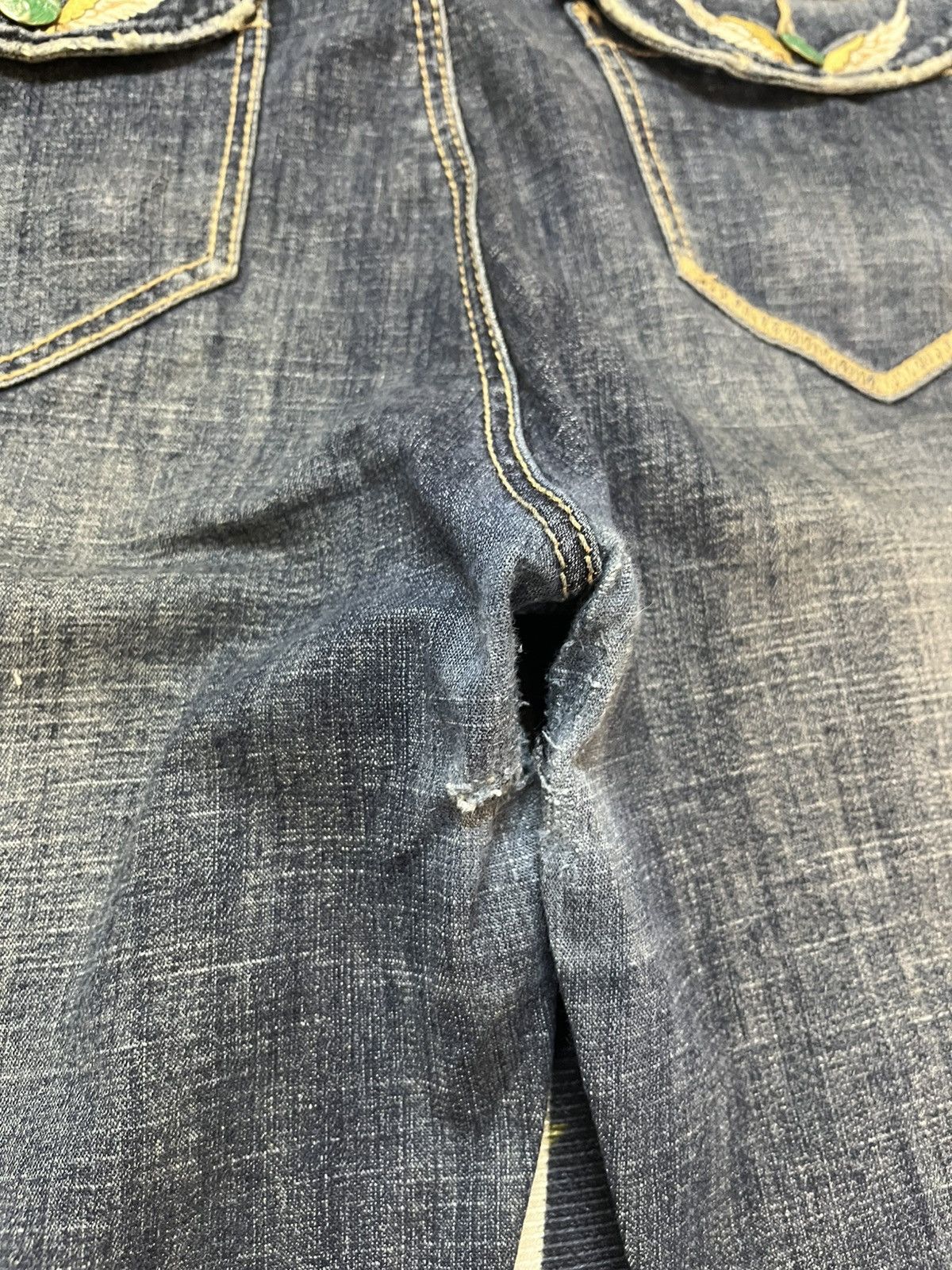 Japanese Brand Vintage Japanese Brand Flare Emboidery Stretch Denim Size US 35 - 11 Thumbnail