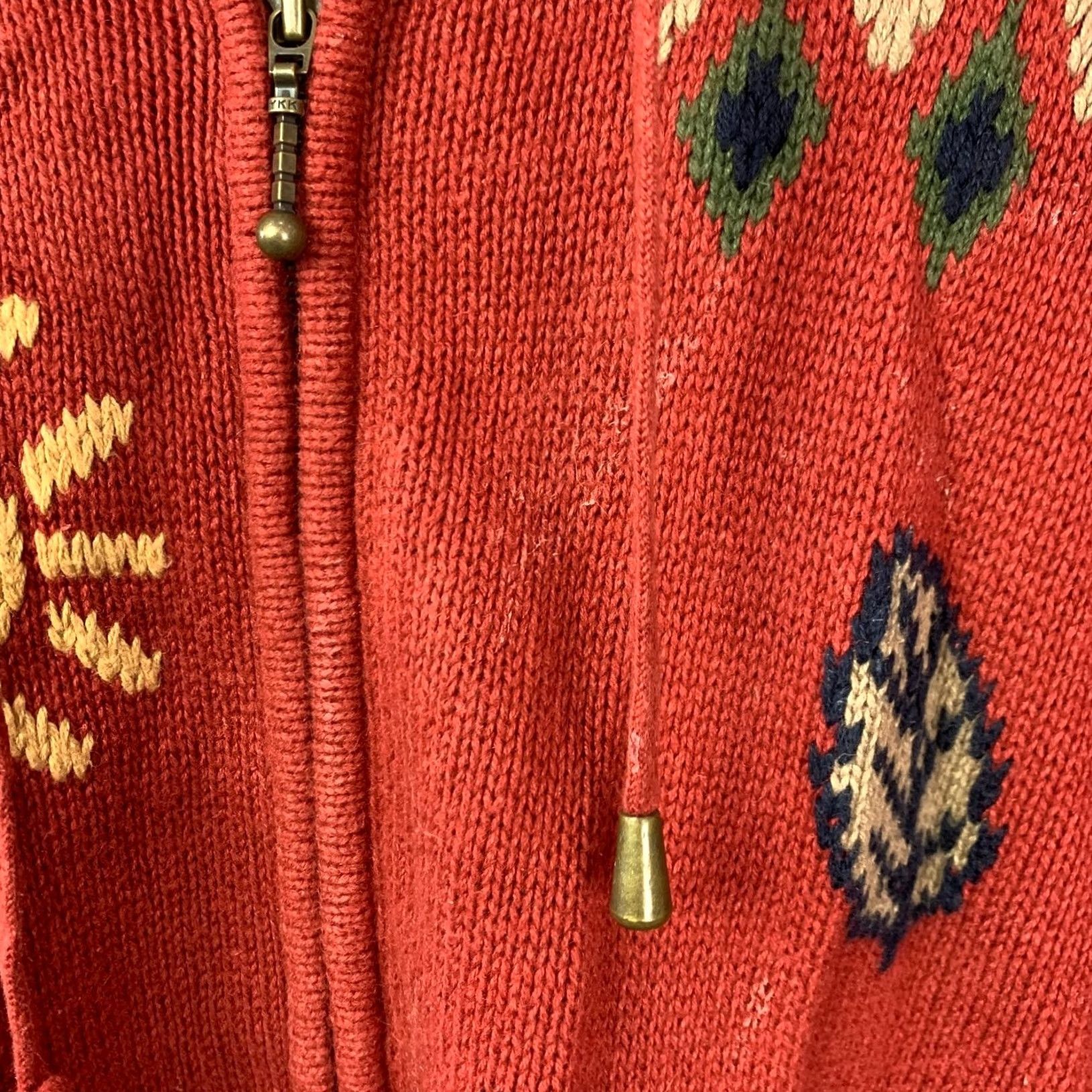 Vintage VINTAGE Christopher & Banks Women's Red XL Sweater Jacket Cabincore Moose Bears Satin Prose? Size XL / US 12-14 / IT 48-50 - 6 Thumbnail