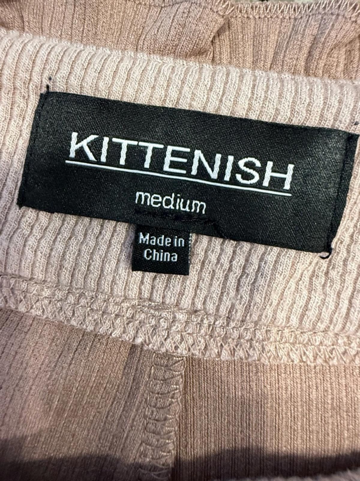 Other Kittenish tan ribbed ruffled waist shorts back pockets SZ M Size 32" / US 10 / IT 46 - 5 Thumbnail