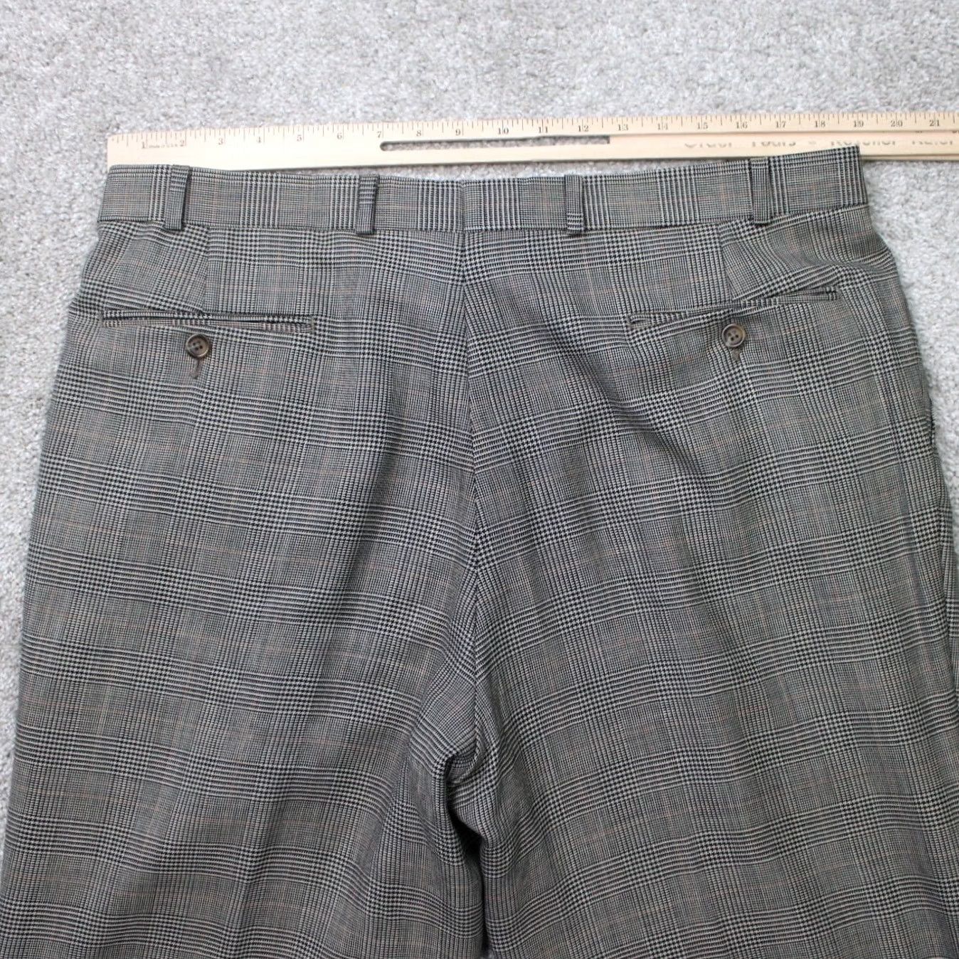 Polo Ralph Lauren VTG Polo University Ralph Lauren Pants Mens 38x30 Gray Wool Pleated Cuffed Dress Pants Front Zipper White Logo Check 90s City Preppy Mens Size US M / EU 48-50 / 2 - 6 Thumbnail