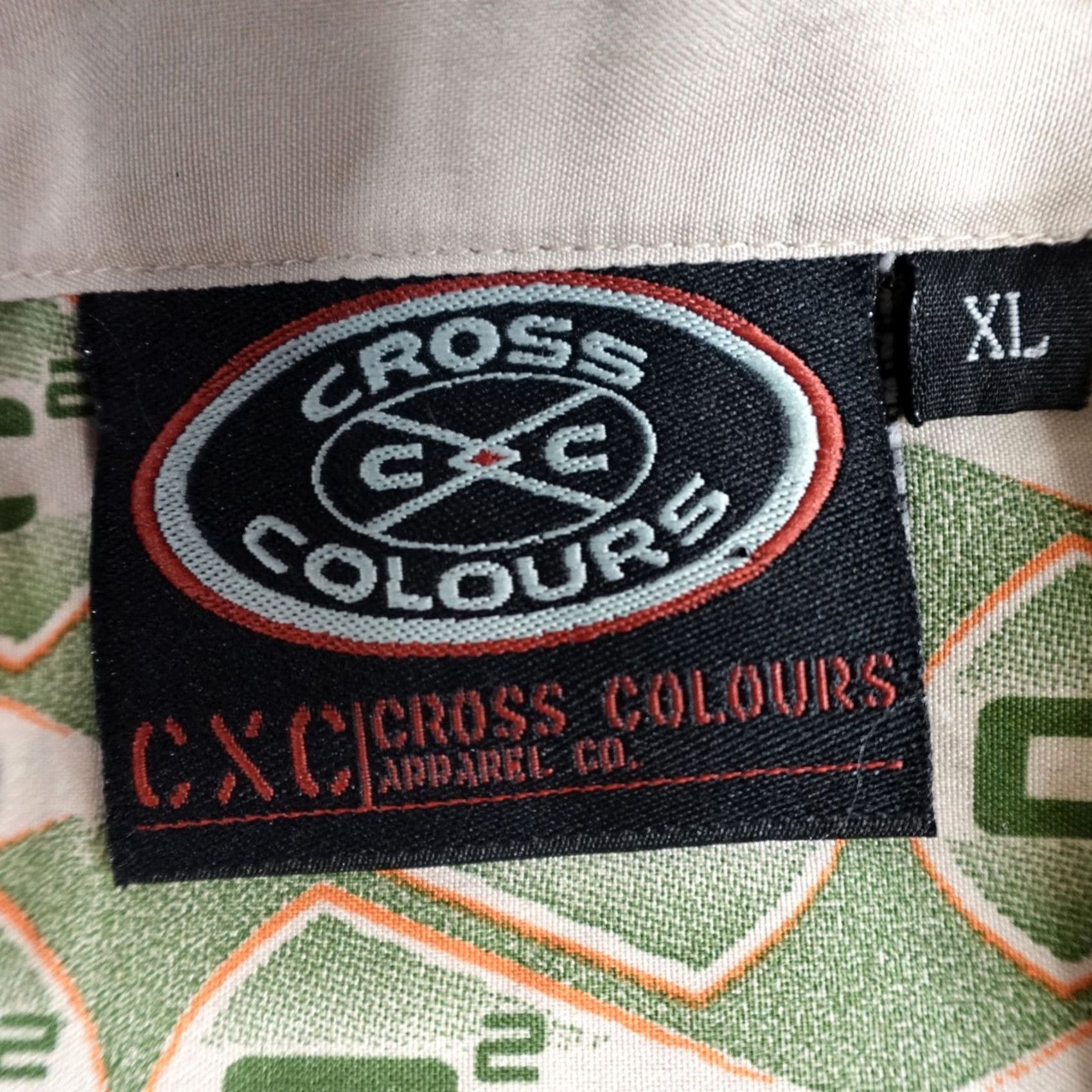 Vintage VINTAGE Cross Colours Shirt XL Beige All Over Print Camp Collar Geometric Long Sleeve Button-Up Mens Size US XL / EU 56 / 4 - 3 Thumbnail