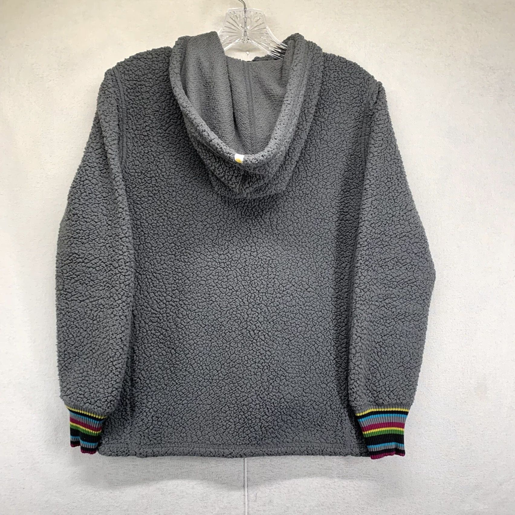Life is Good Life is Good Hoodie Women’s XS Gray Full Zip Sherpa Fleece Relaxed Fit Logo Zipper Pockets Hooded Casual Autumn Winter Rainbow 100% Polyester Size XS / US 0-2 / IT 36-38 - 3 Thumbnail