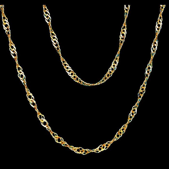 925 Silver FX Stunning 30” Gold Vermeil Chain Link Necklace Grailed