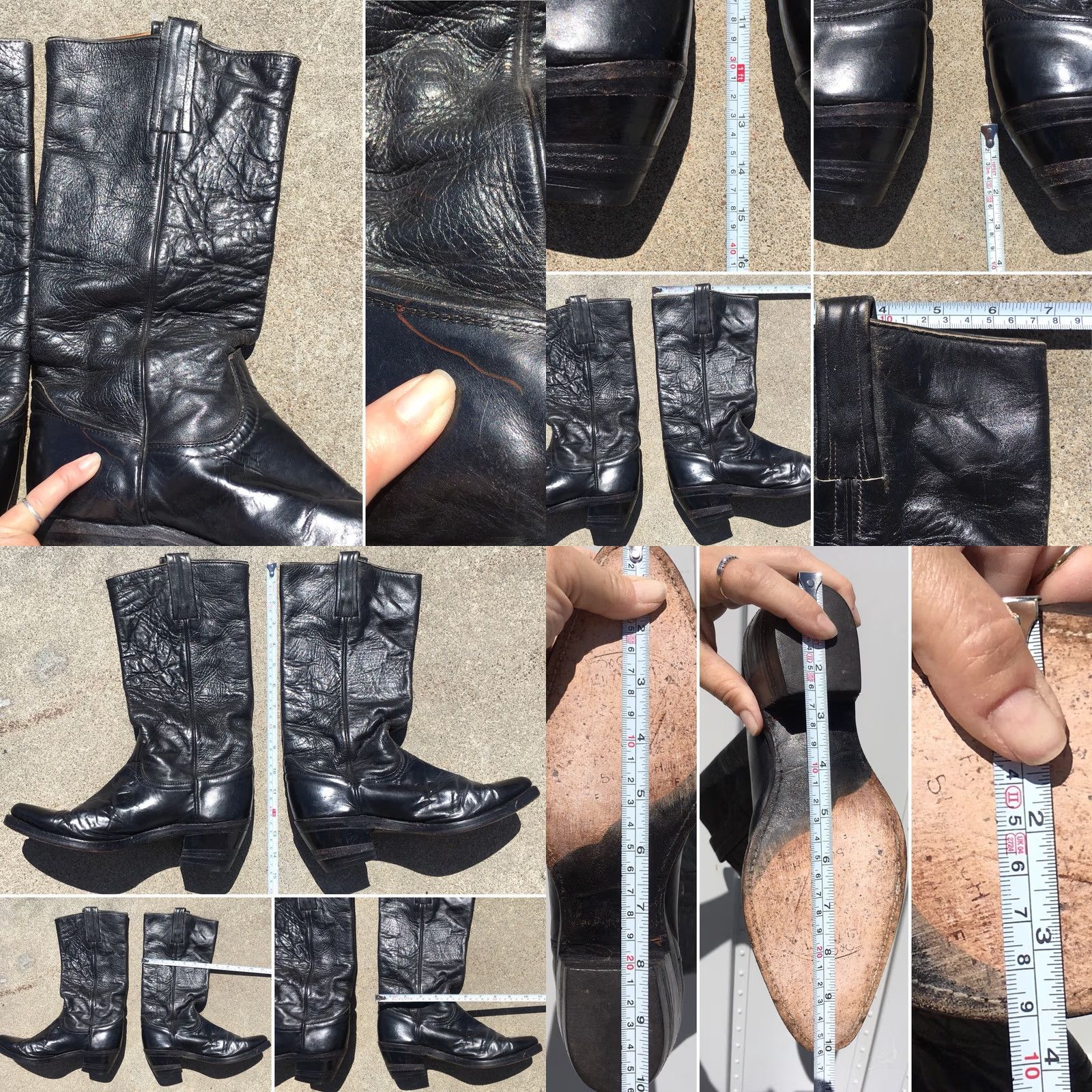 Frye VINTAGE Frye Boots Western Cowboy Leather Made In USA 6 1/2 E 9M14076 Black Mens Women’s Size US 7 / EU 40 - 8 Thumbnail