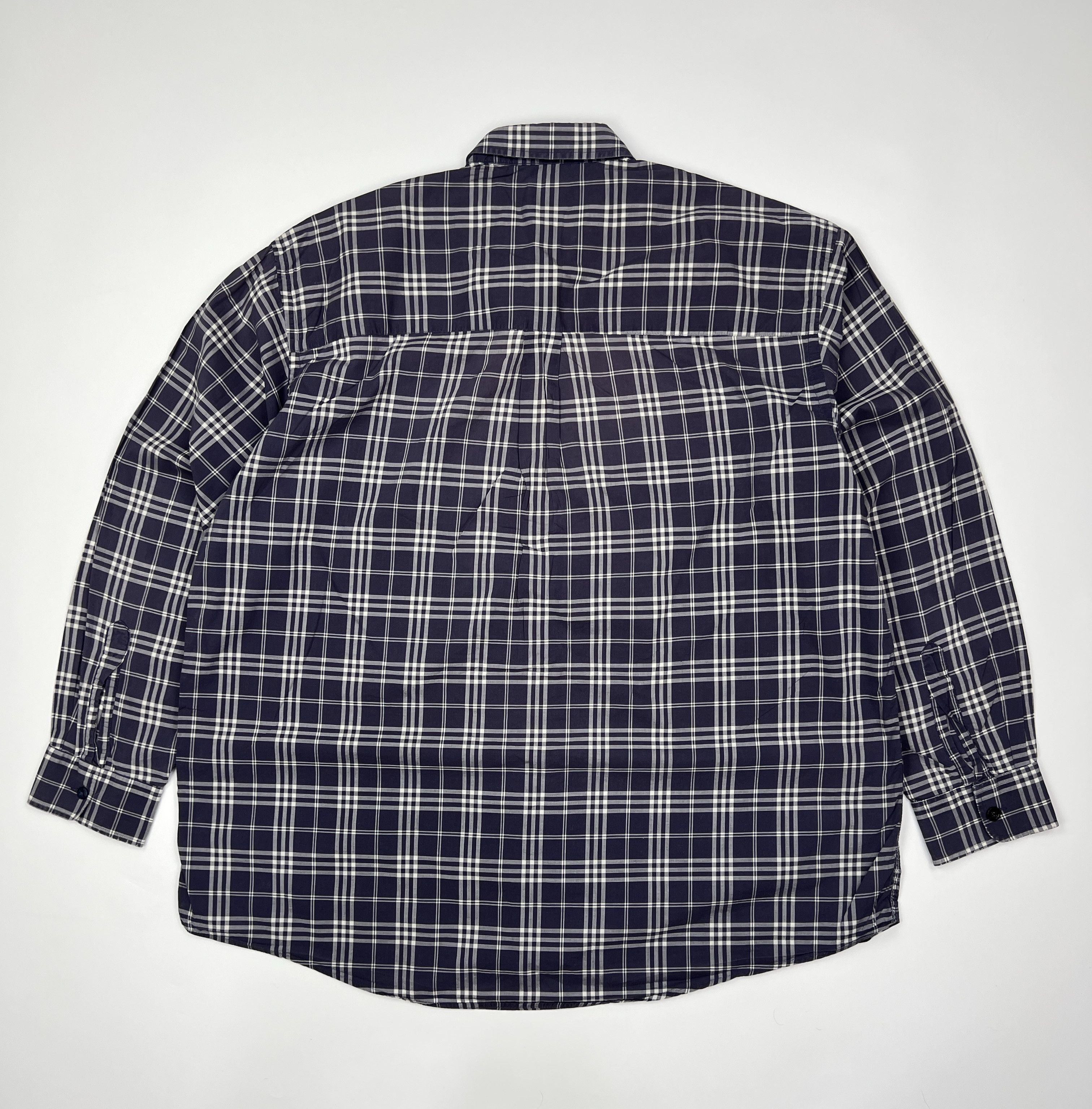 Burberry Vintage 80-90s Burberrys Made in USA Blue Nova Check Size US XL / EU 56 / 4 - 4 Thumbnail