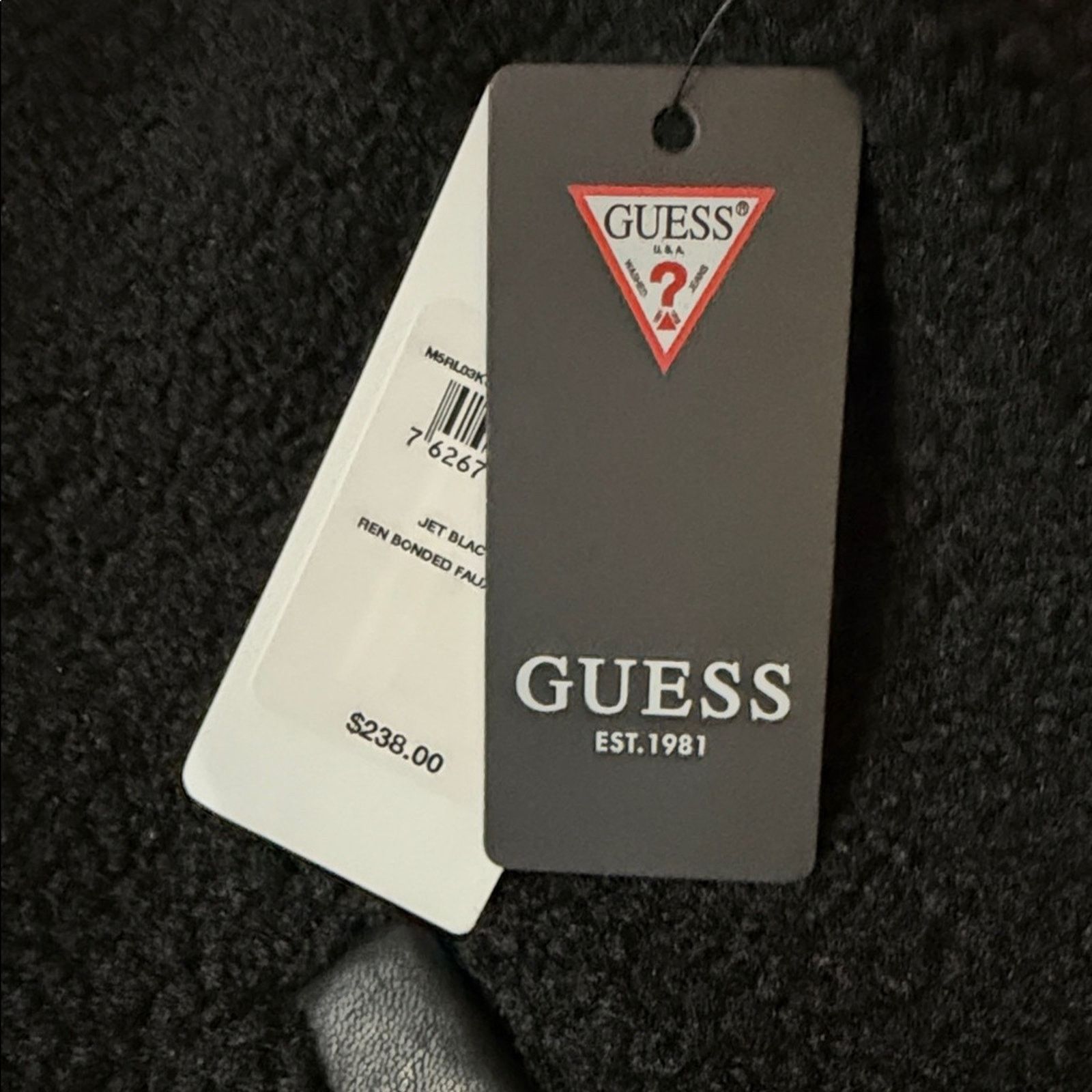 Guess GUESS Men's Faux-Leather Fleece-Trimmed Jacket Size US L / EU 52-54 / 3 - 7 Thumbnail