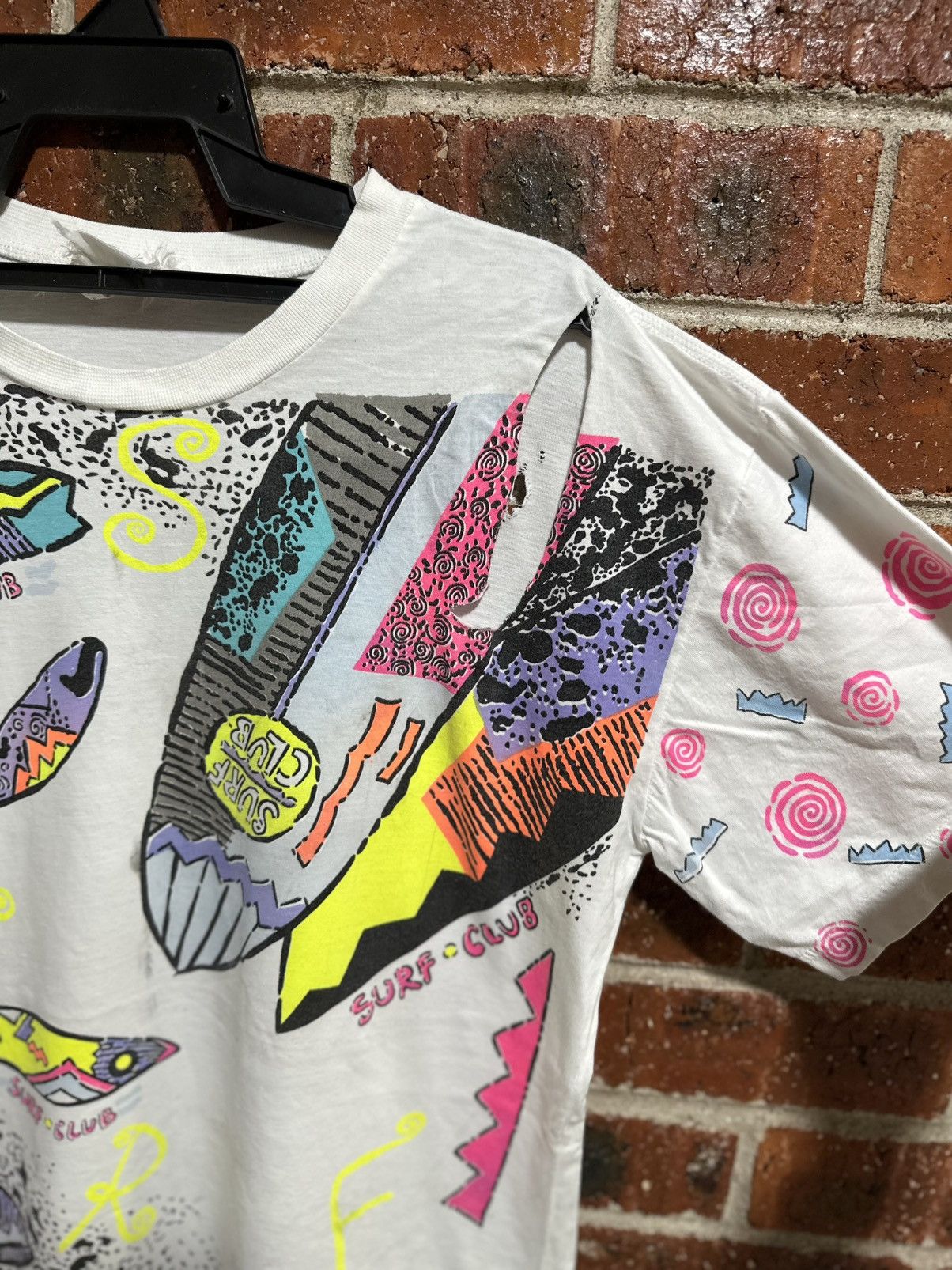 Vintage Thrashed Vintage Surf Club Full Print Distressed Grunge Tee Size US L / EU 52-54 / 3 - 6 Thumbnail