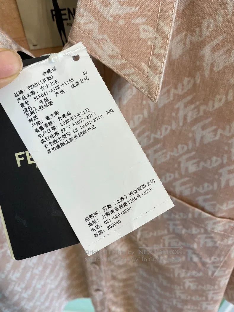 Fendi Fendi All-Over Printed Logo Denim Short Sleeve Shirt Size XS / US 0-2 / IT 36-38 - 7 Thumbnail