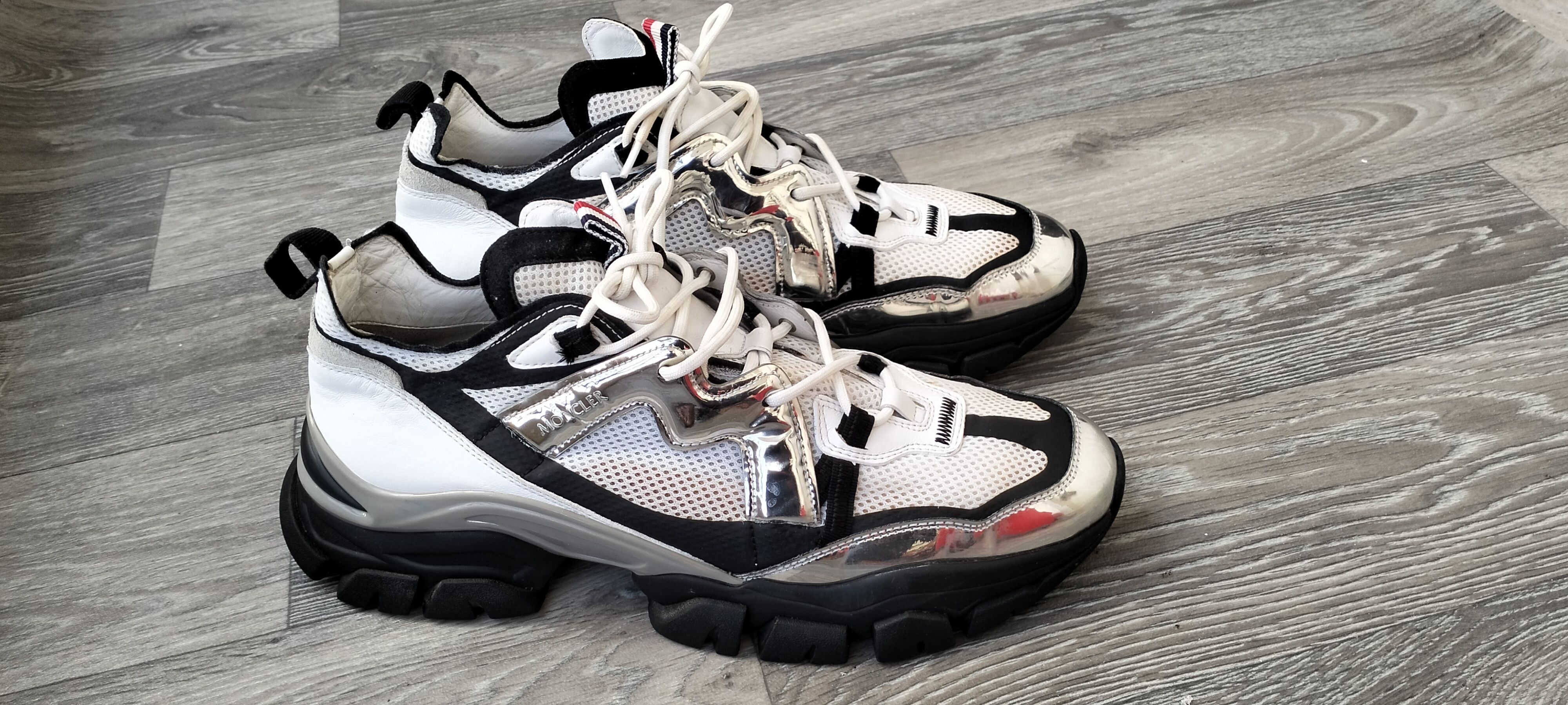 Moncler Leave No Trace Sneakers White/Gray/Black Size display picture 2