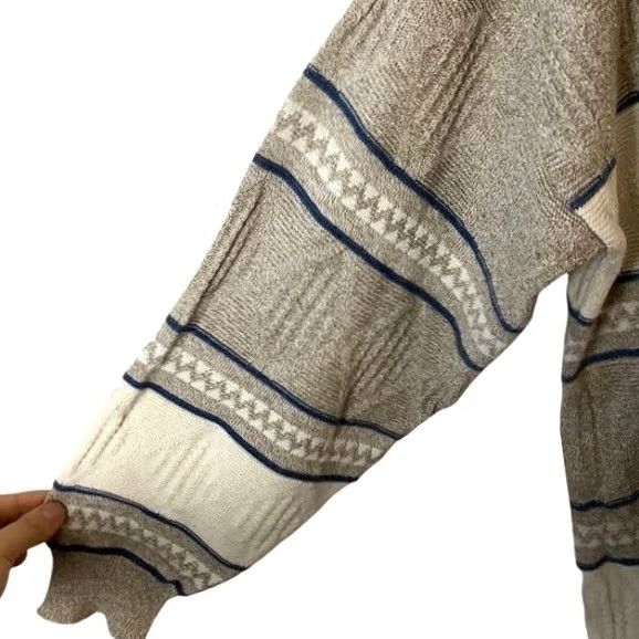Vintage VINTAGE V-Neck Sweater Mens XL Beige Cotton Textured Argyle 80s 90s Hipster Retro Pullover Shirts Mens Size US XL / EU 56 / 4 - 6 Thumbnail