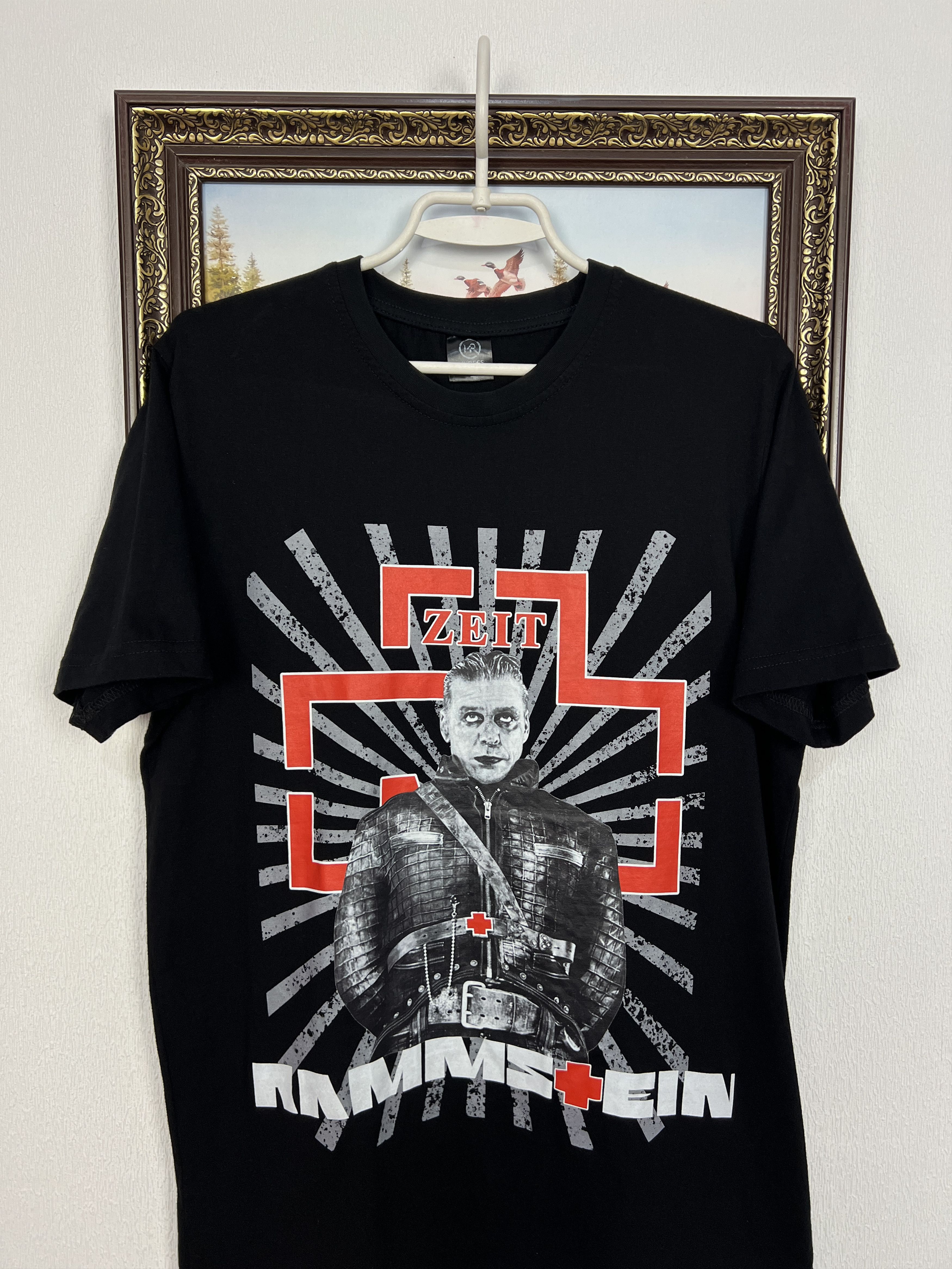 Vintage Rammstein Zeit Band Shirt Over Print Tee Rare Trikot Hype Size US L / EU 52-54 / 3 - 2 Thumbnail