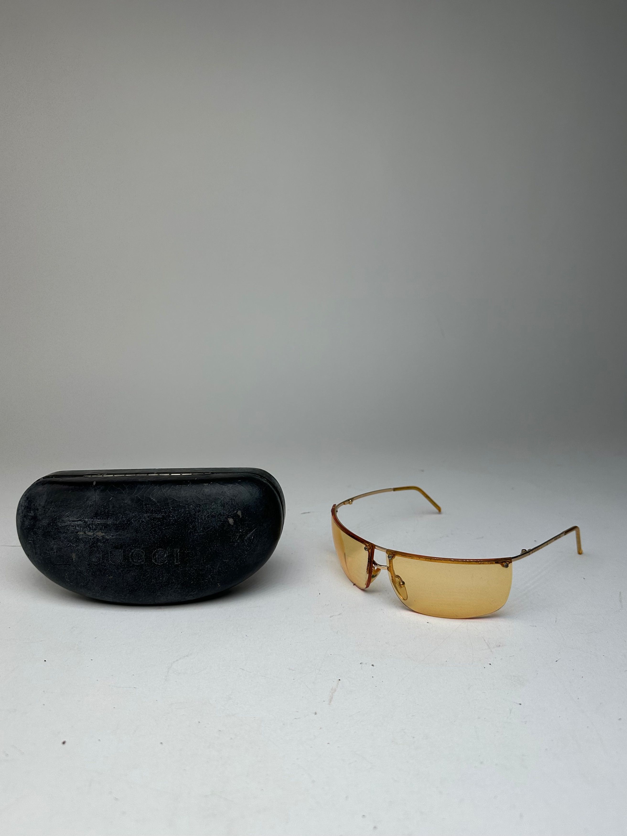 Gucci Vintage Rimless Sunglasses Gold Yellow Size ONE SIZE - 1 Thumbnail