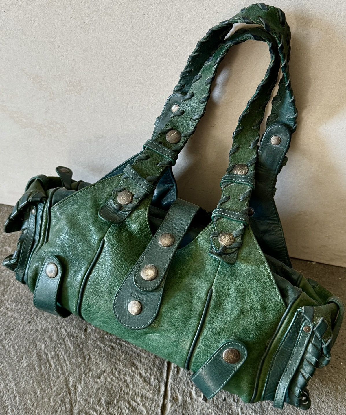 Chloe Chloe - 2000’s - Phoebe Philo - Green Leather Silverado Bag Size ONE SIZE - 6 Thumbnail