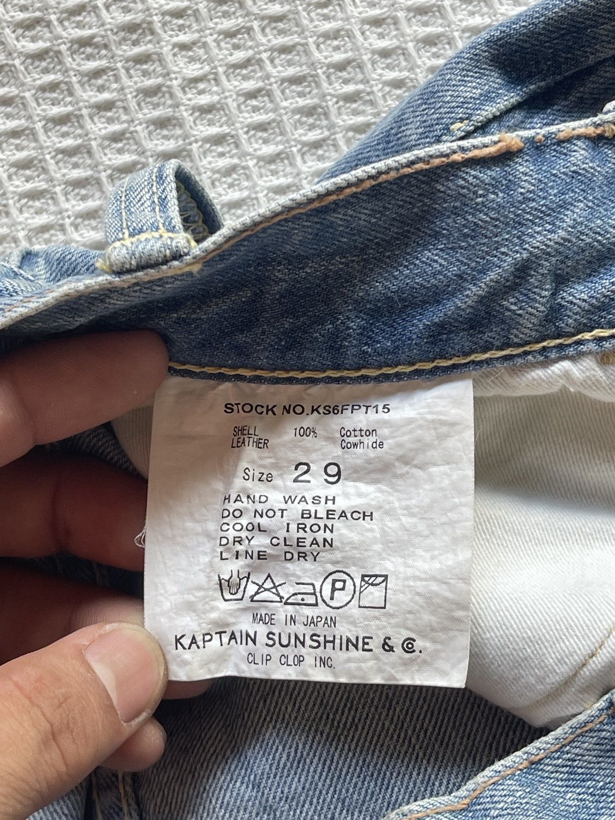 Kaptain Sunshine Vintage 90s🔥KAPTAIN SUNSHINE🔥Distressed Light Wash Denim Size US 29 - 11 Thumbnail