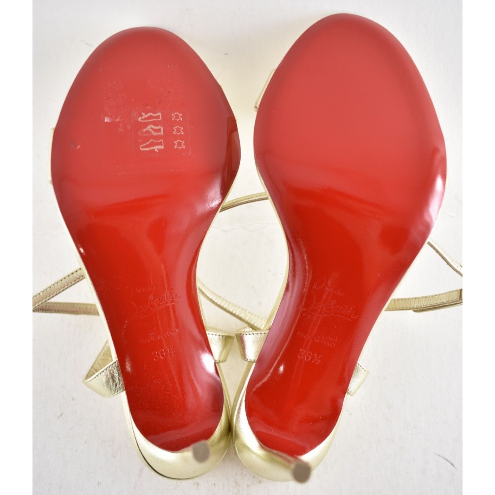 Christian Louboutin Christian Louboutin Loubigirl 85 Platine Gold Ankle Sandal Size US 5.5 / IT 35.5 - 18 Thumbnail