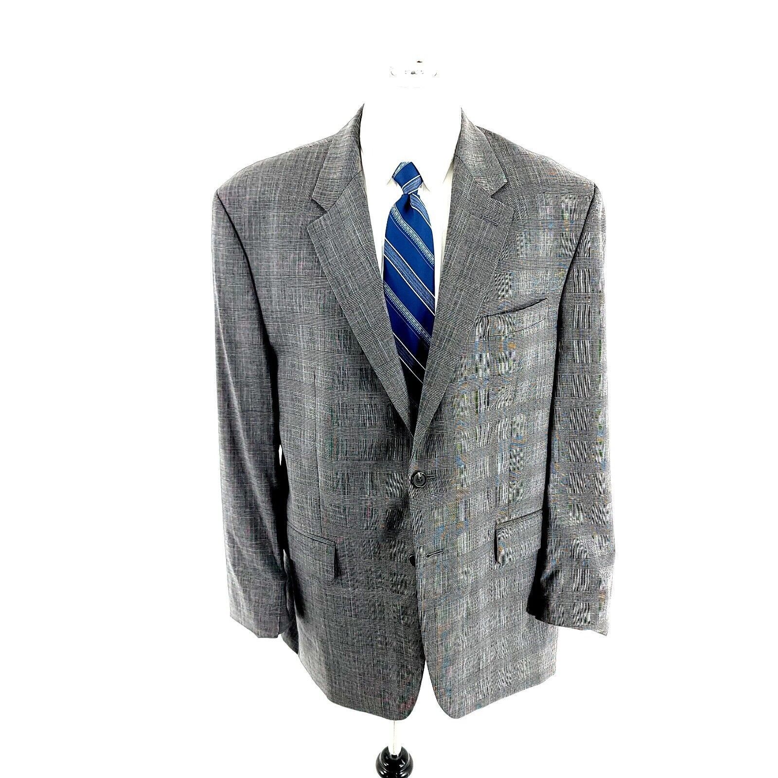 Ralph Lauren DAMAGED Chaps Ralph Lauren Wool 2 Button Blazer 42R Gray Pla Size 42R - 3 Thumbnail