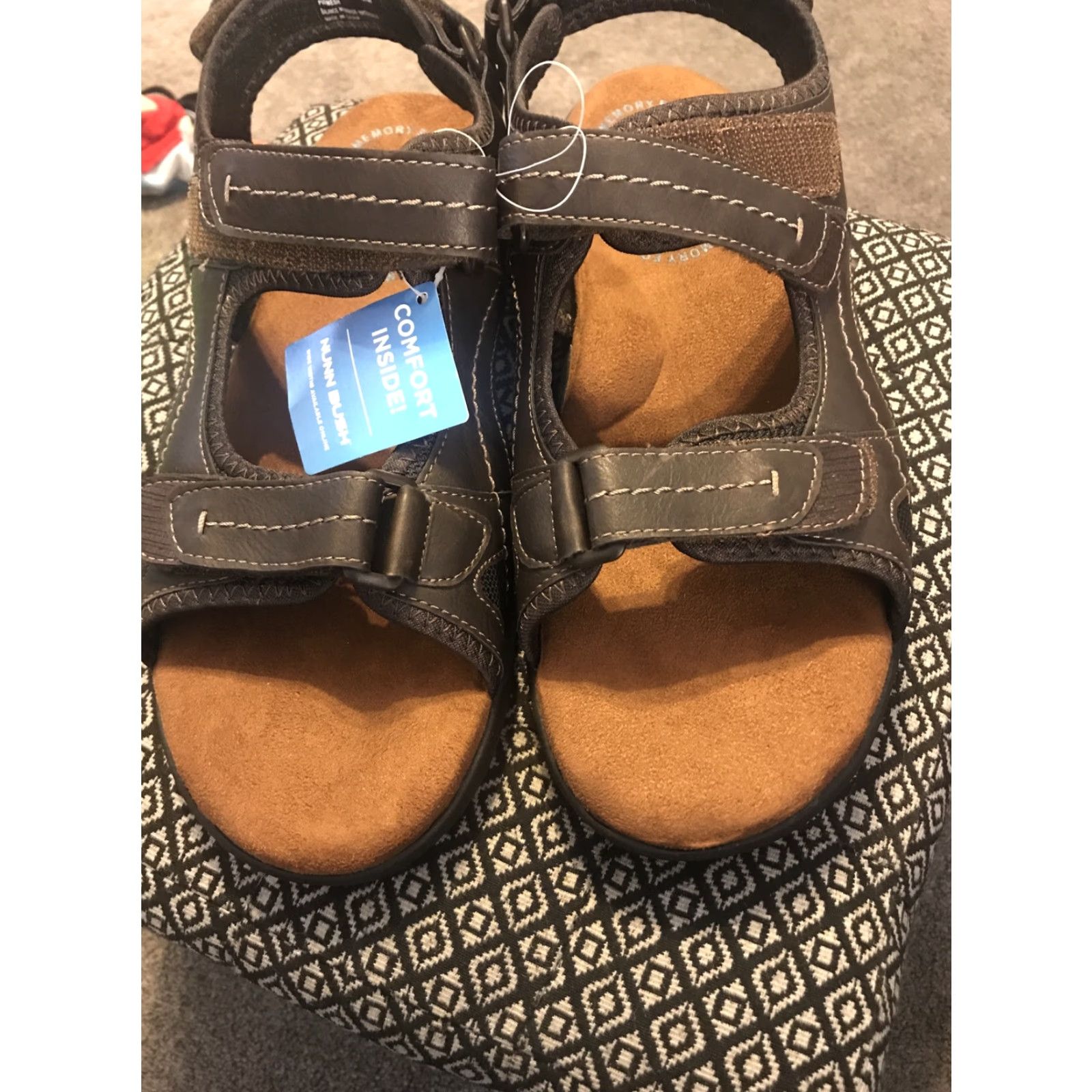 Nunn Bush Nunn Bush Mens Sandals Brown Leather Upper Straps 12M 84746-200 Comfort Strap Leather Outline Shoes Mens Size ONE SIZE - 4 Thumbnail